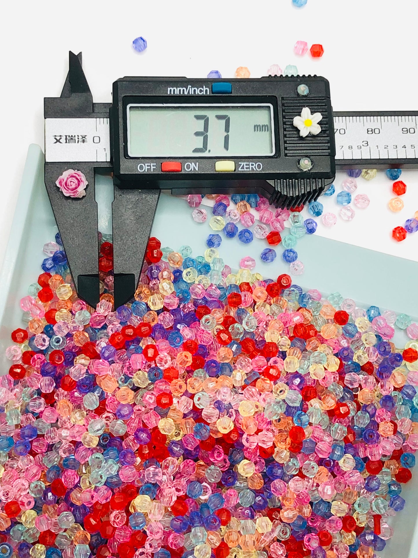 Mini spacer bead  Colorful prismatic bead gasket Random Mix 4mm