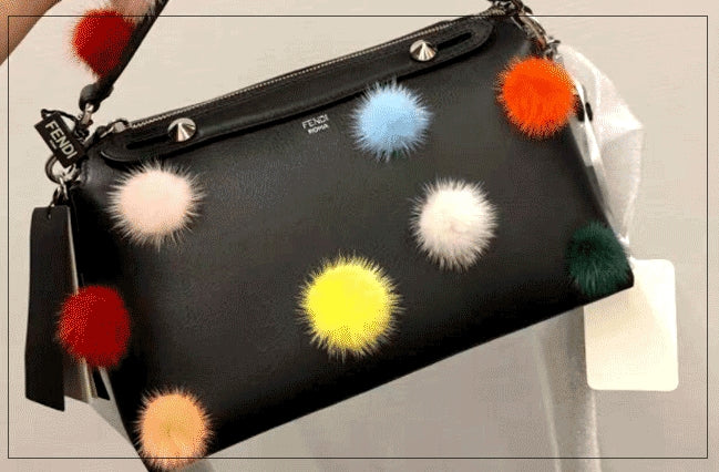 Fuzzy pendant Fuzzy ball diy pom pom Fox hair Random Mix 80mm