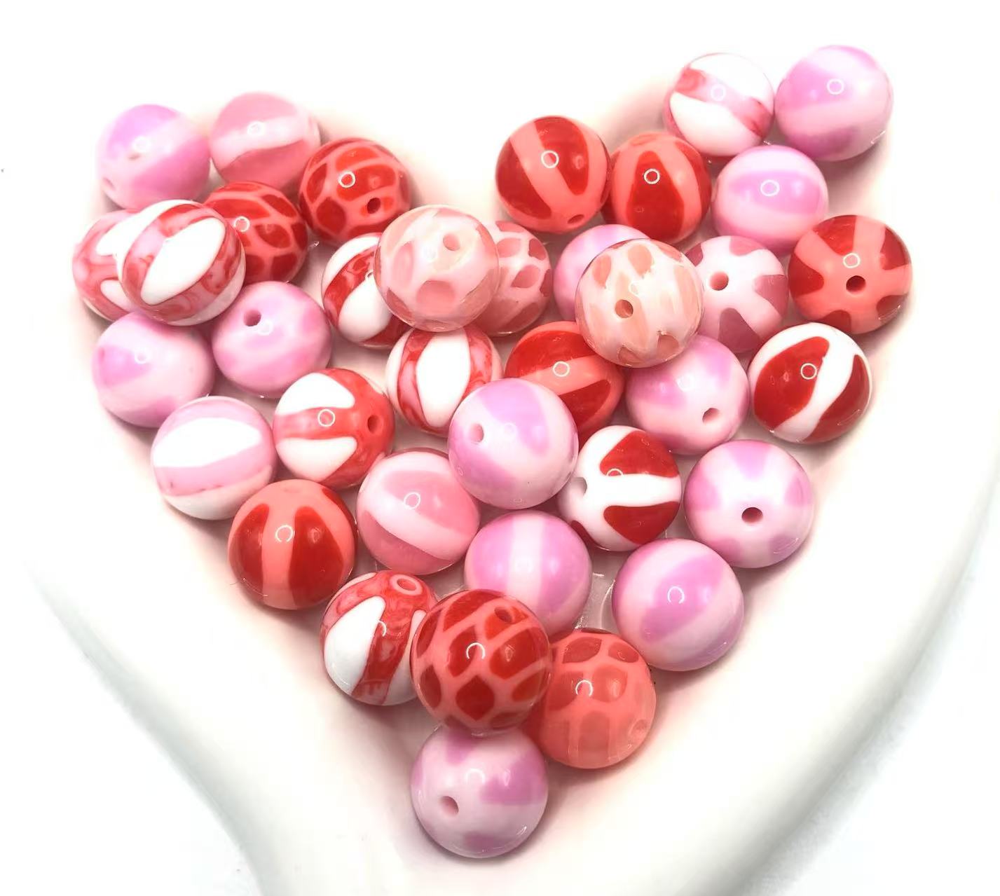 Acrylic Multi-style beads Watermelon beads glitter Line Random Mix 16mm