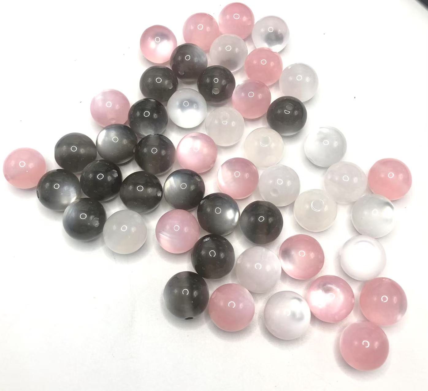 cat eye Acrylic beads glitter Multicolored cat's eye beads 16mm Random Mix
