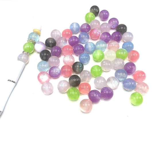 Acrylic beads glitter Multicolored  beads 16mm Random Mix