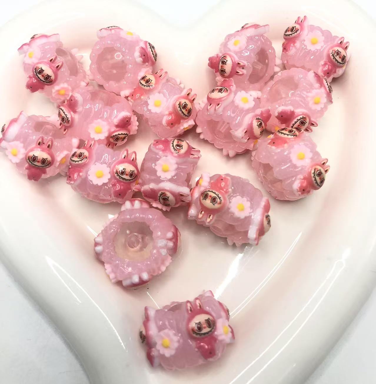 LABUBU labubu Cartoon Acrylic beads Dolls and Flowers  String beads Random Mix