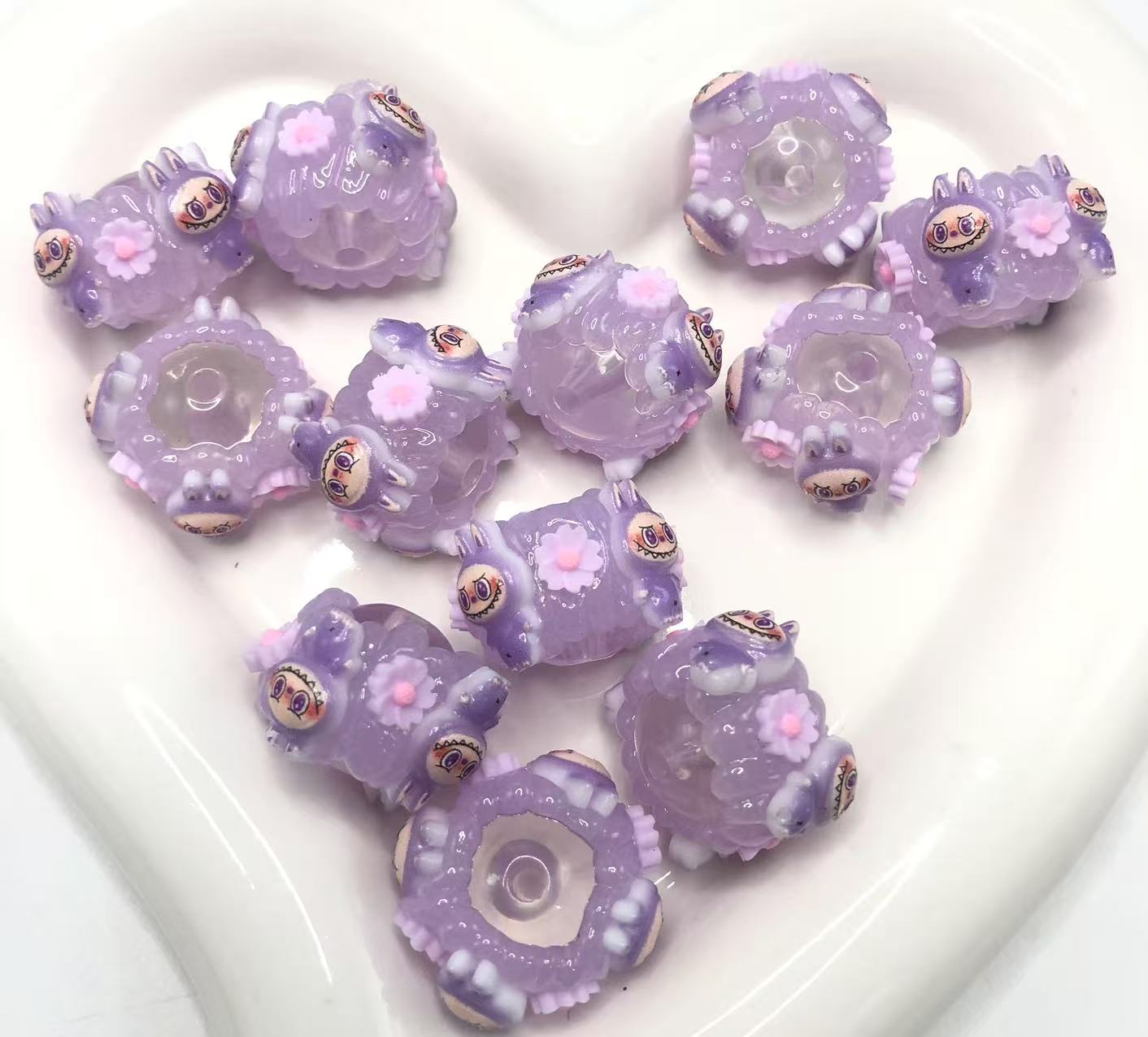 LABUBU labubu Cartoon Acrylic beads Dolls and Flowers  String beads Random Mix