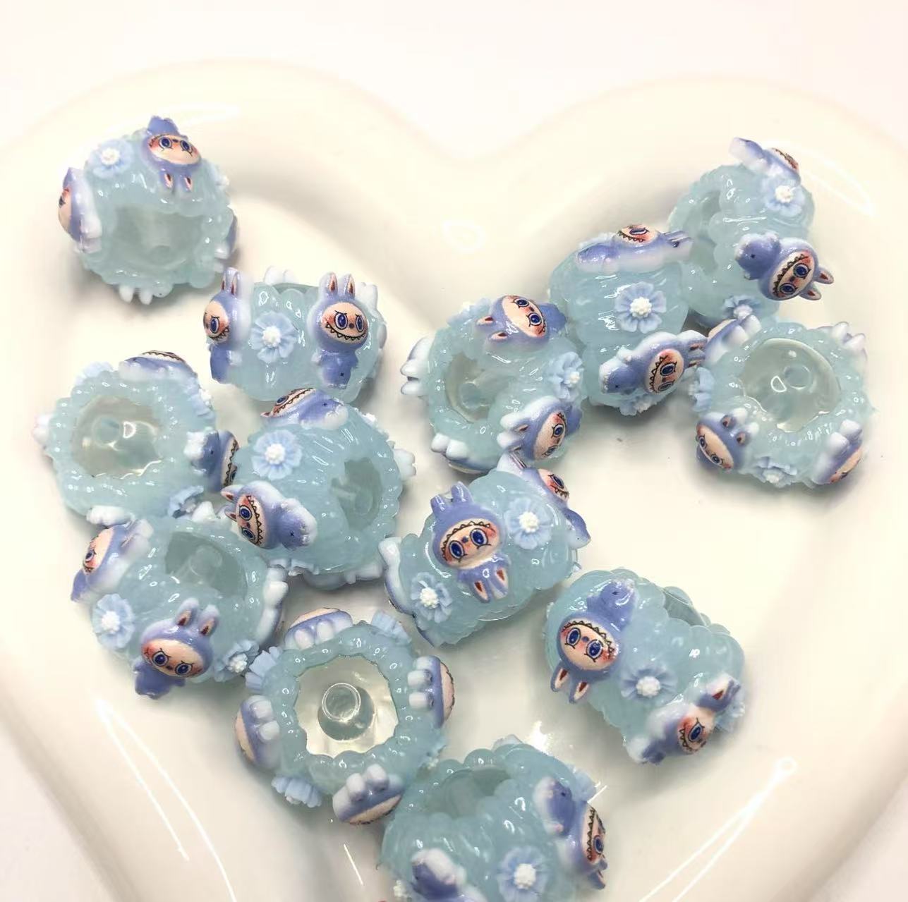 LABUBU labubu Cartoon Acrylic beads Dolls and Flowers  String beads Random Mix