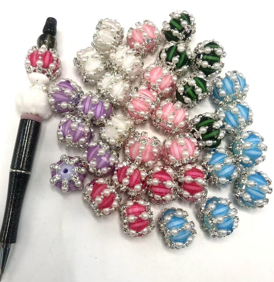 fancy  Acrylic Pumpkin beads lantern bead rhinestone chain pearls Multicolored beads Random Mix