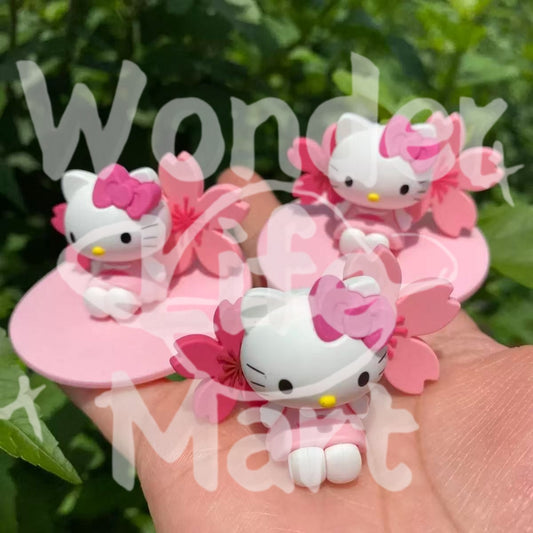 HK Cherry Blossom Series Sitting posture Ornament Figurine Pen Toppers