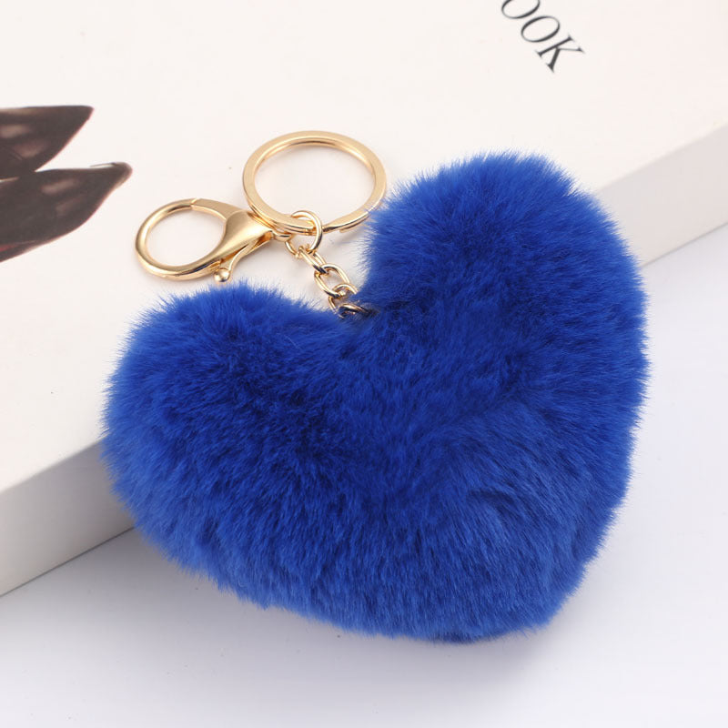 Heart ball Ordinary Key tool Heart pendant Fuzzy pendant Heart pendant Random Mix 9~10cm Silver 4-link chain lobster clasp