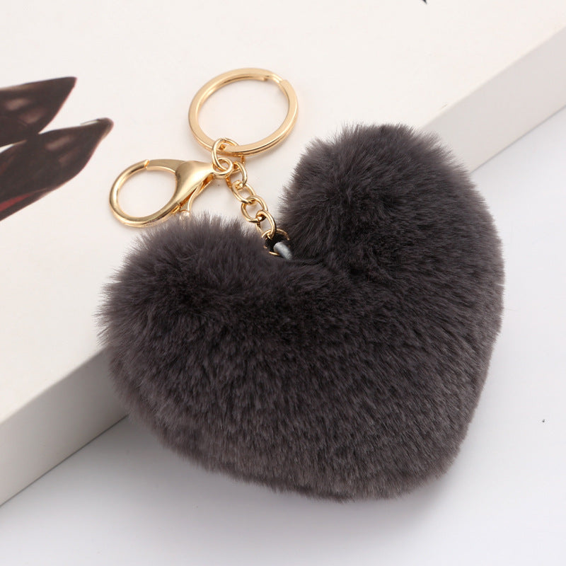 Heart ball Ordinary Key tool Heart pendant Fuzzy pendant Heart pendant Random Mix 9~10cm Silver 4-link chain lobster clasp