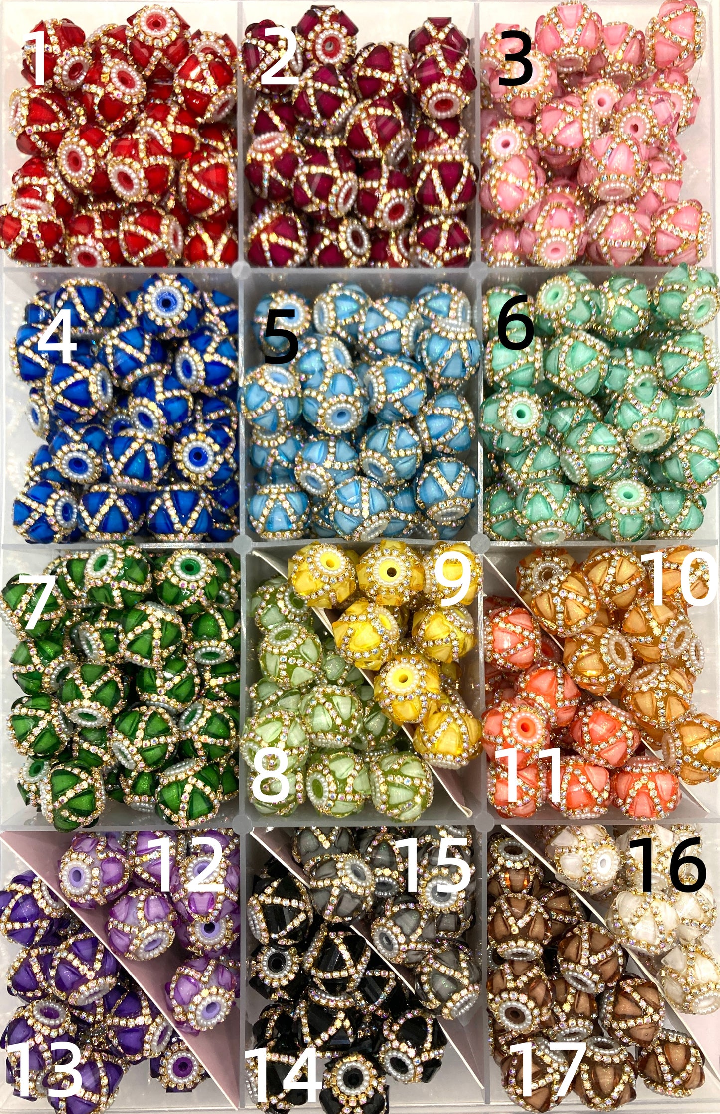fancy bead heart-shaped Clear Multicolor Crystal with Double Layer Rhinestones Chain Acrylic Beads fancy lantern heart bead Random Mix18mm colored  Golden chain and silver chain