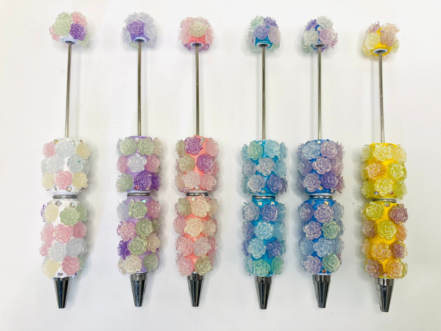 Clay pen Clay Bead Pencil Variable-color flowers UV-reactive colored flowers Light-changing flowers Rose flower beaded pen