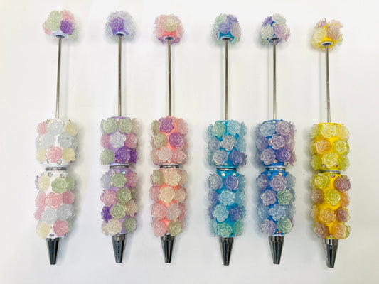 Clay pen Clay Bead Pencil Variable-color flowers UV-reactive colored flowers Light-changing flowers Rose flower beaded pen