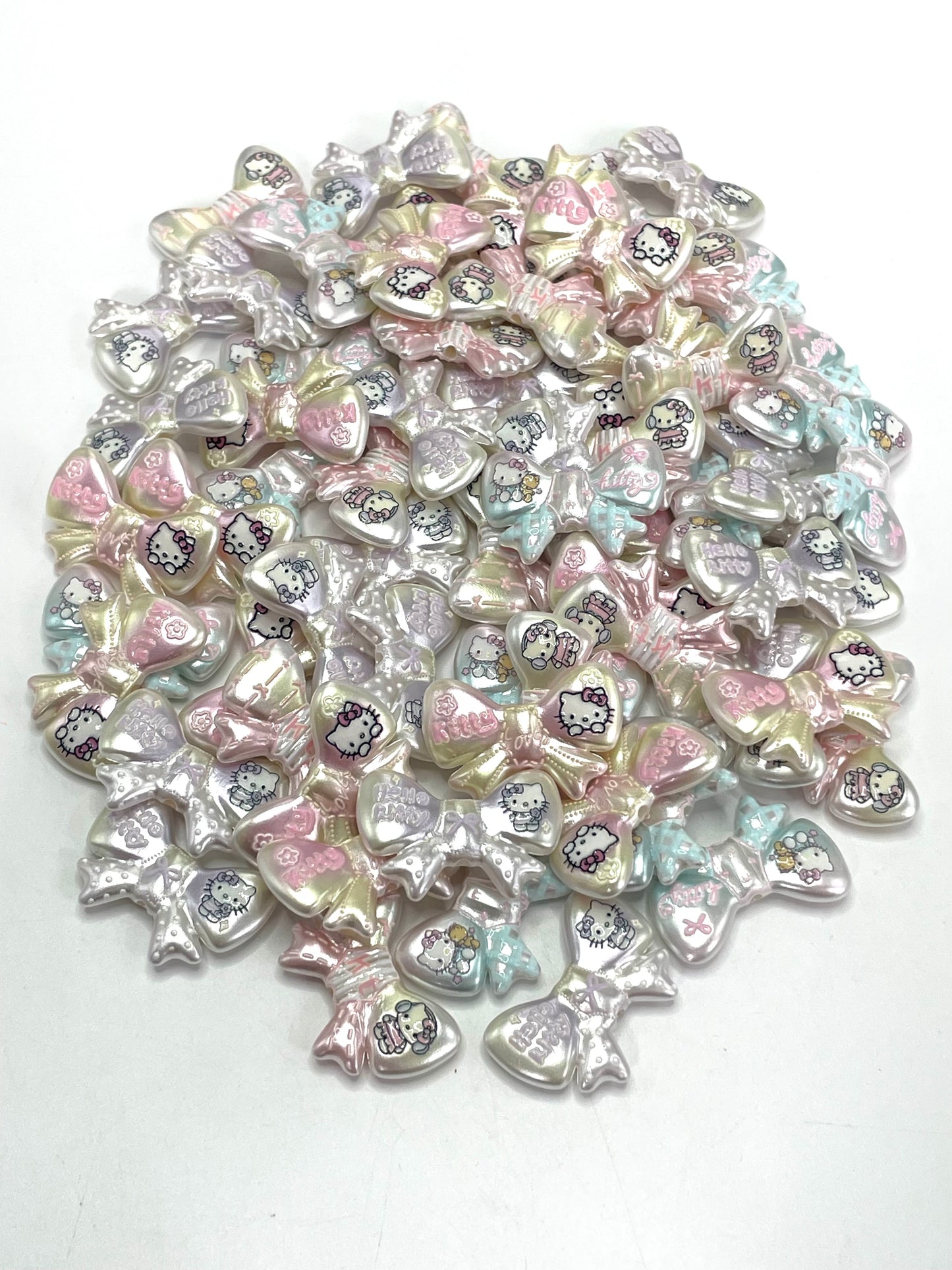 Acrylic bow Shimmering luster Cute cartoon bow(need to screw harder go through pen ,normally for bracelete