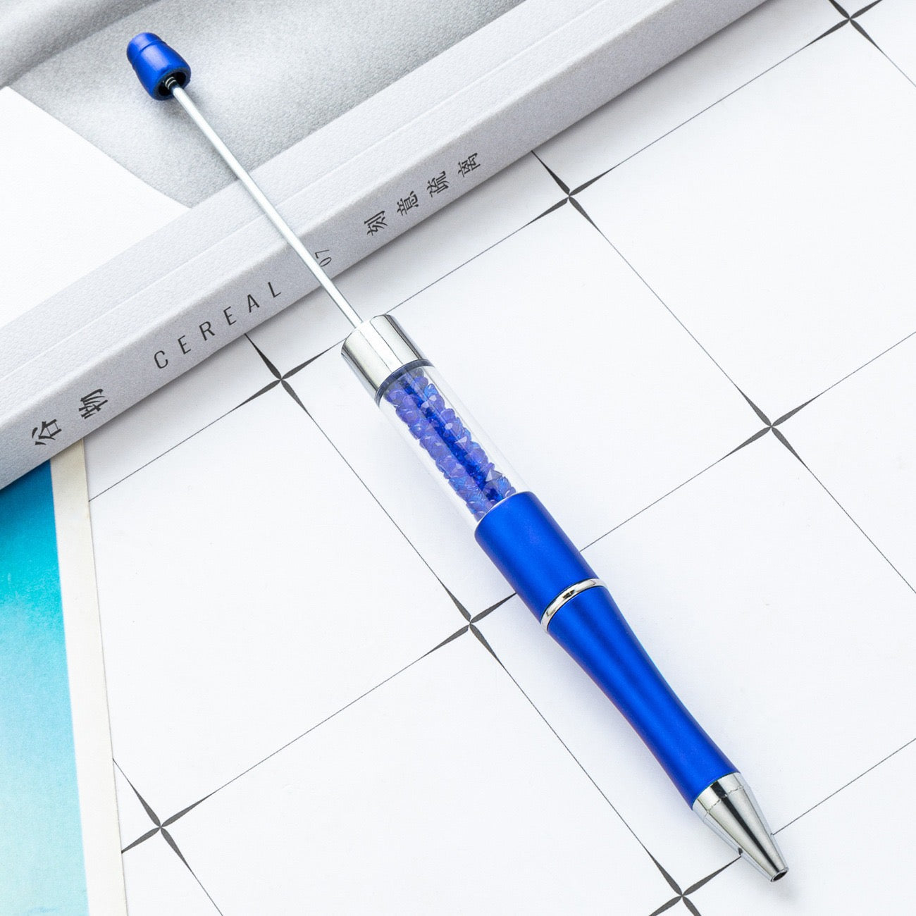 diy pen has the crystal inside the empty plastic tube beadable pen beaded pen ball point plastic pen