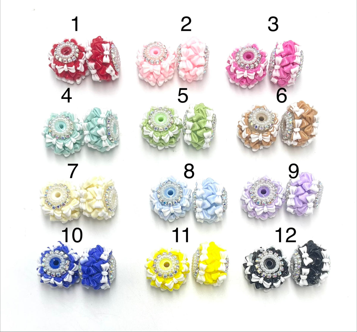 bow bead double layer bow beads fancy beads