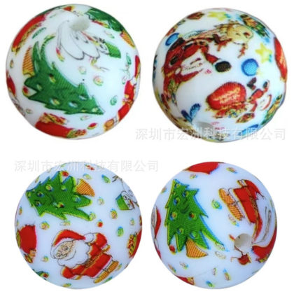 Halloween silicone beads Christmas beads DIY beads,15mm