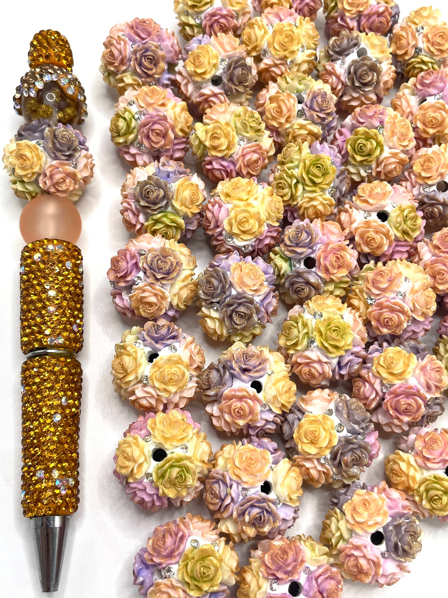 Flower beads Brown color series Warm color scheme Colored sequins 20mm