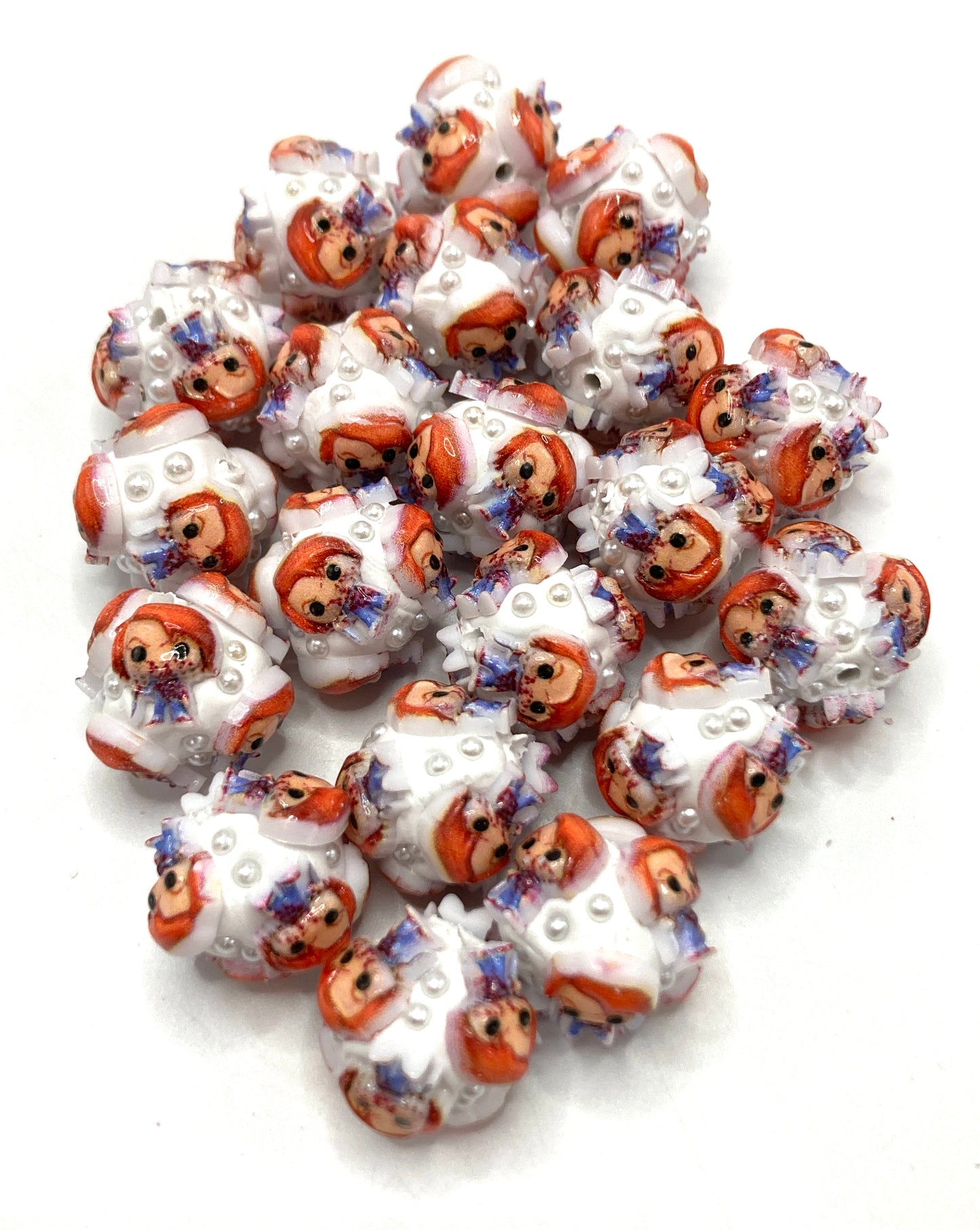 grinch Puppet beads Horror Terrible The protagonist of a horror movie Acrylic water droplet bead string jewelry Halloween Series Random Mix