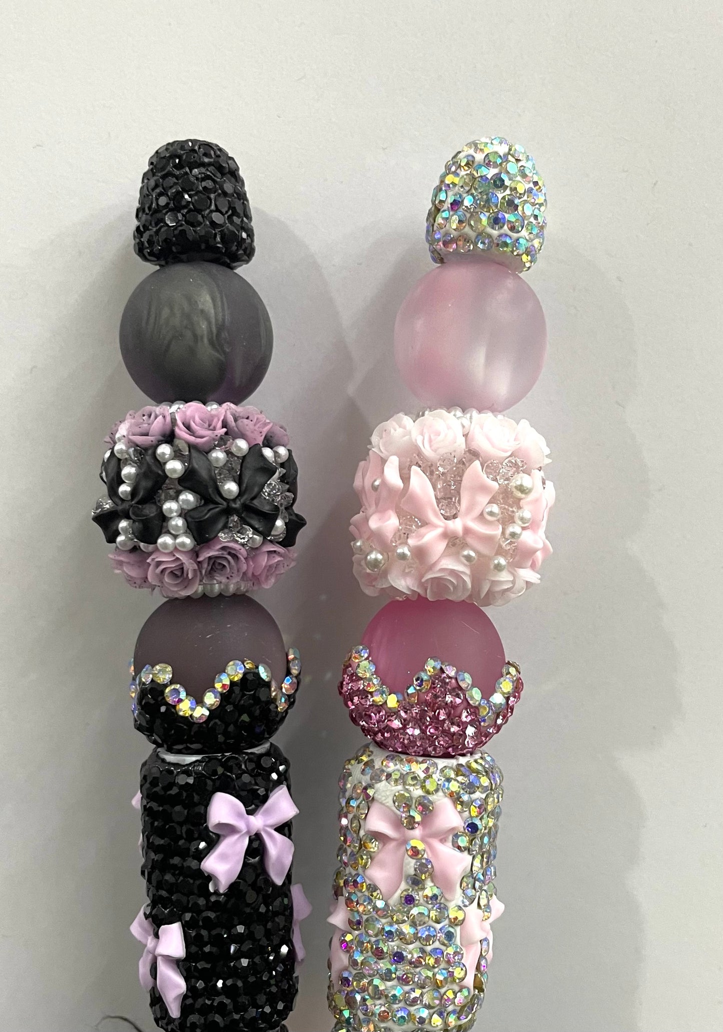 rose flower bead bow pearl bead acrylic bead with bow flower random mix color