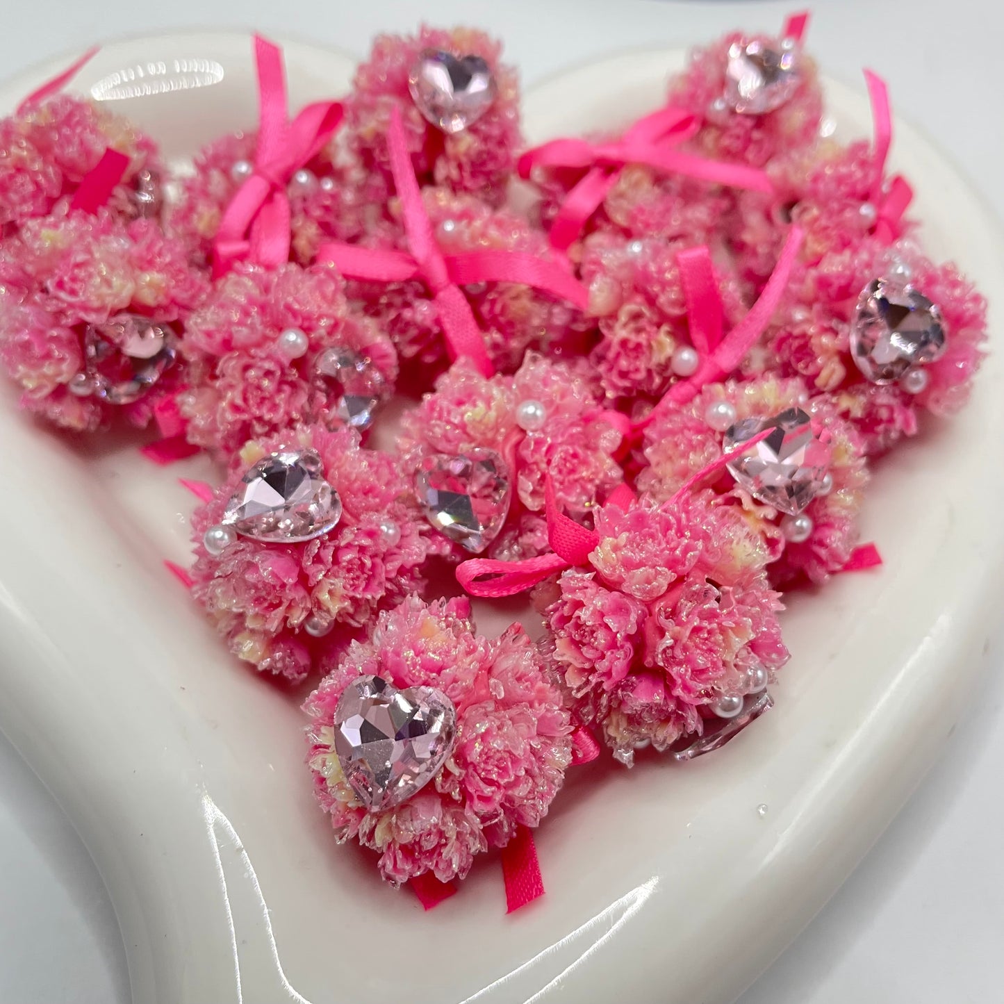 Soft flower beads bow flower bead bow heart flower beads 21mm