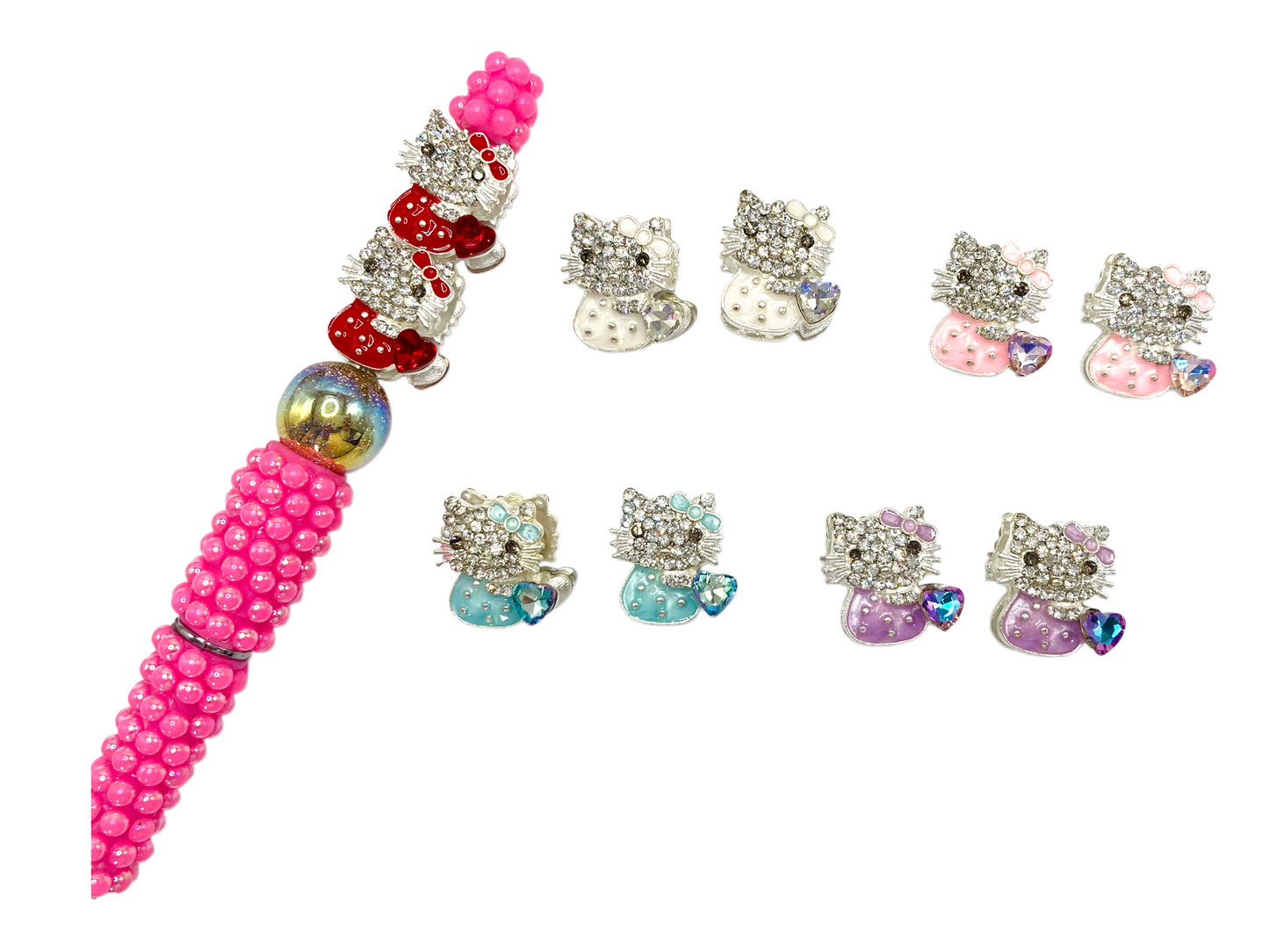 Metal beads HK Rhinestone Heart Random Mix