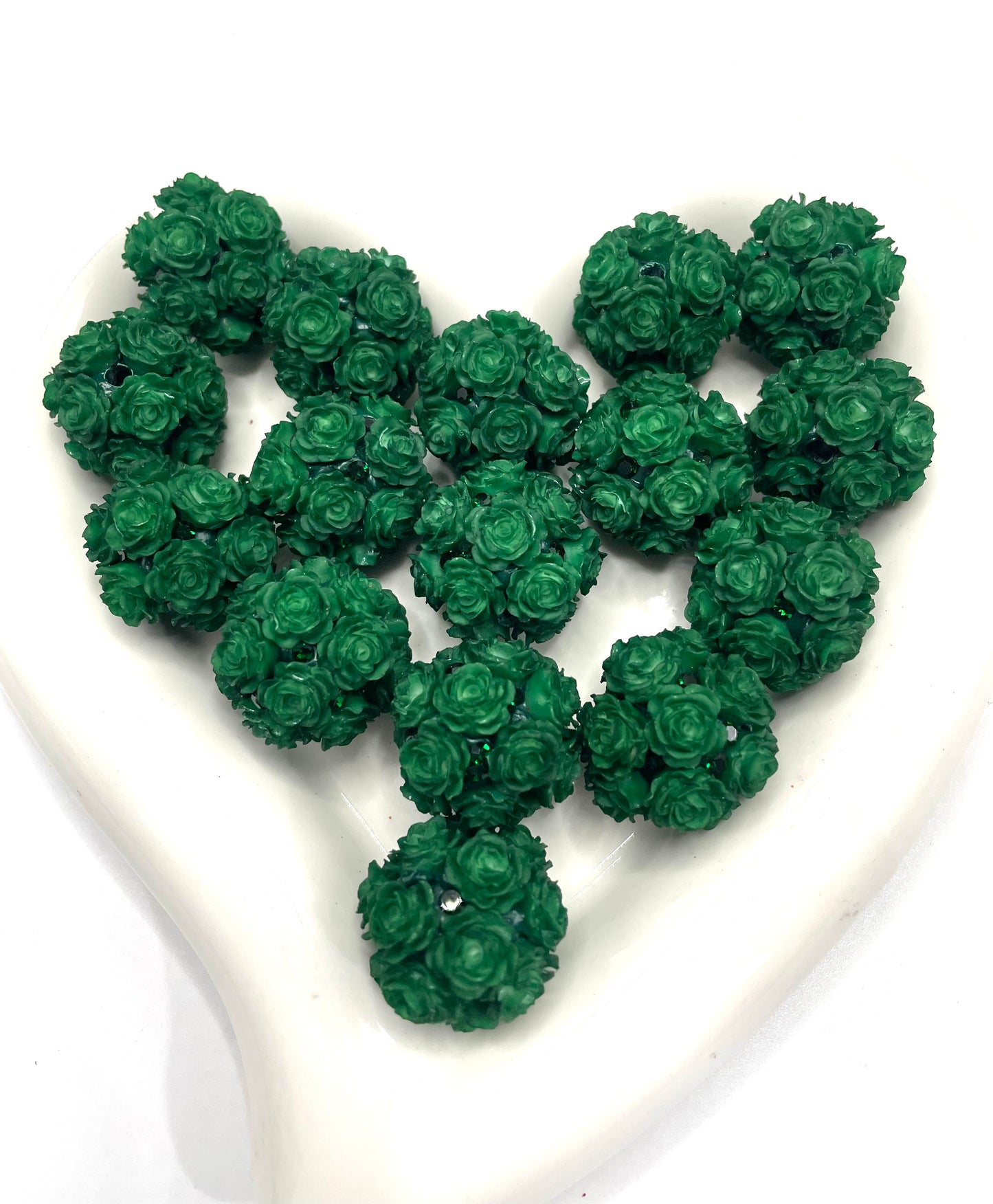 diy clay flower rose beads beaded beadable beads colored Christmas colored ,random mix