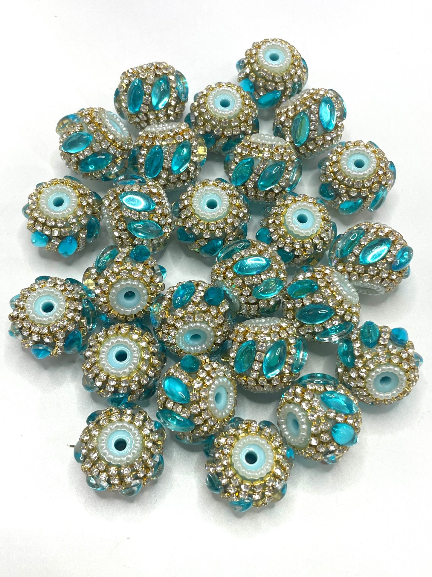 Fancy Beads Chain Pearl gasket Golden Chain mirror 20mm Random Mix