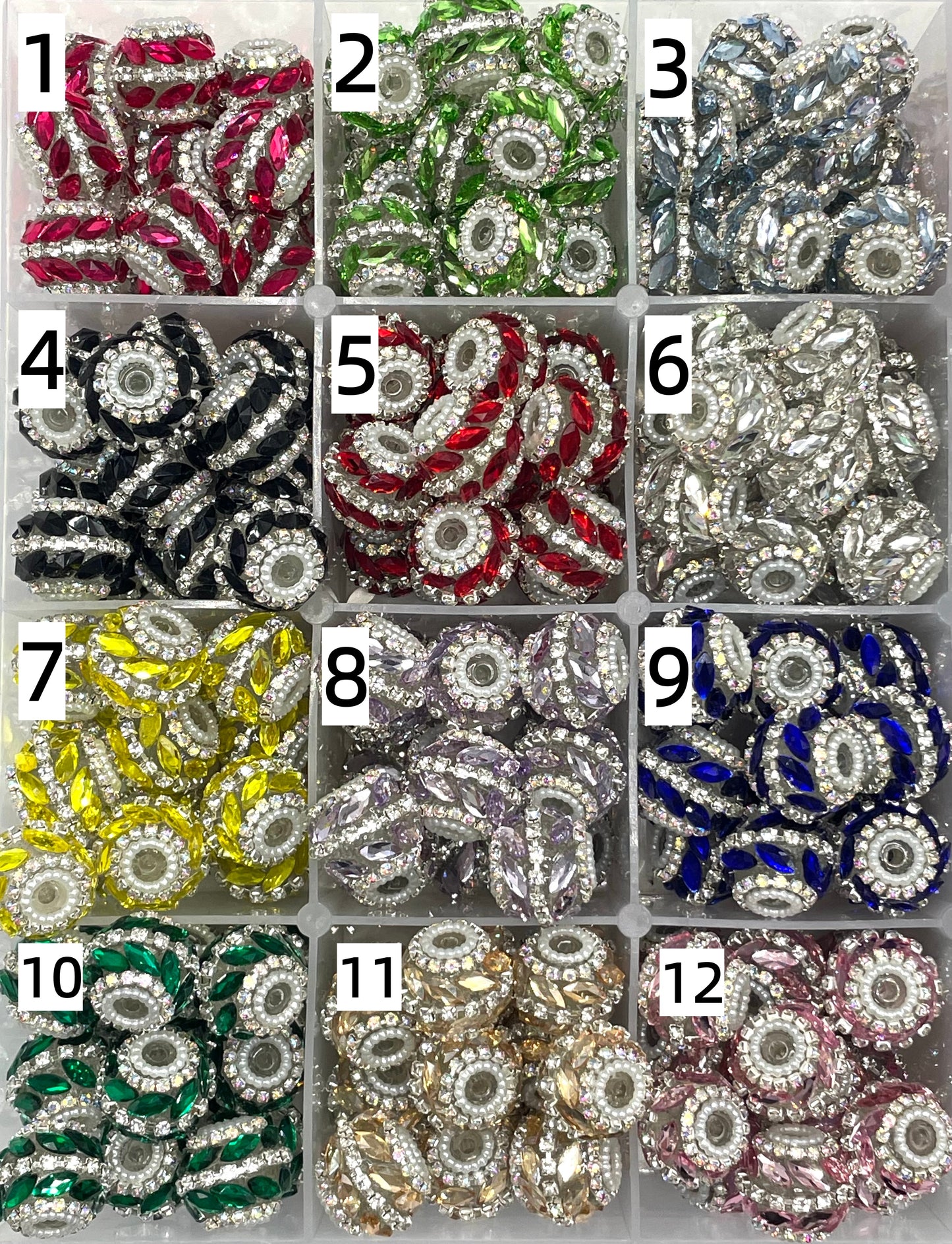 Fancy Beads Chain mirror  Pearl gasket Acrylic beads 18mm Random Mix