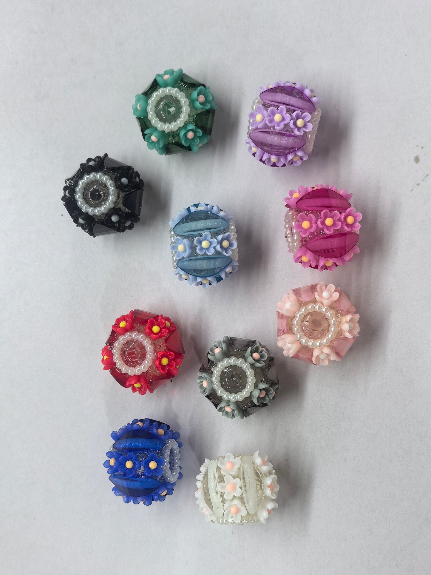 Flower with moon shape fancy beads