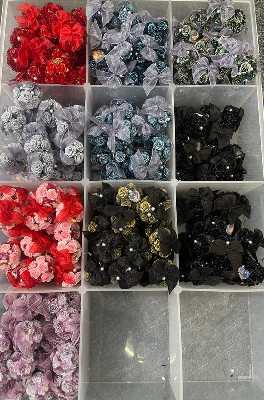 Rose bead Flower bead Beaded bow Heart Rhinestone Flowerbead bow flower bead ,flower bow bead