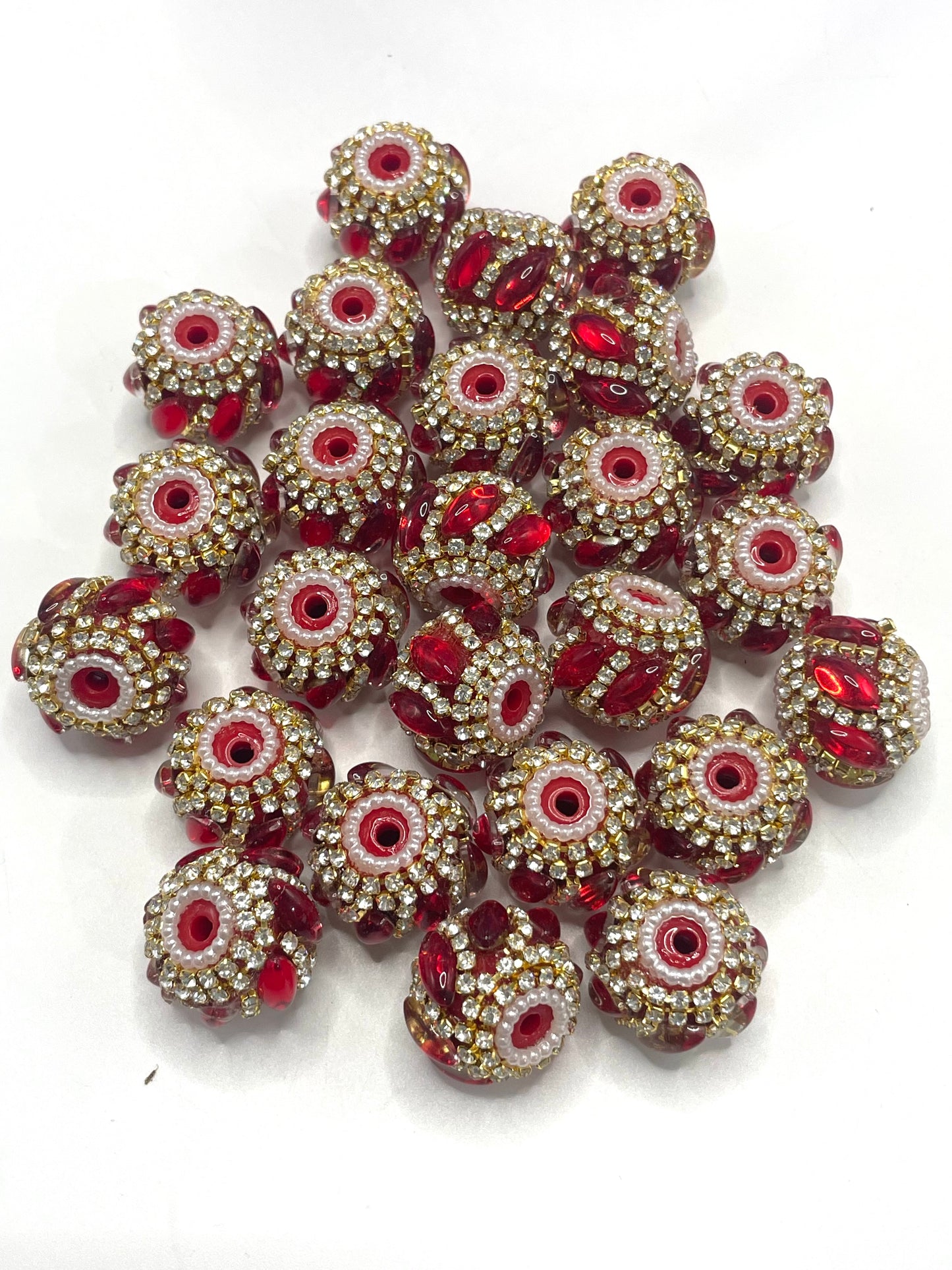 Fancy Beads Chain Pearl gasket Golden Chain mirror 20mm Random Mix