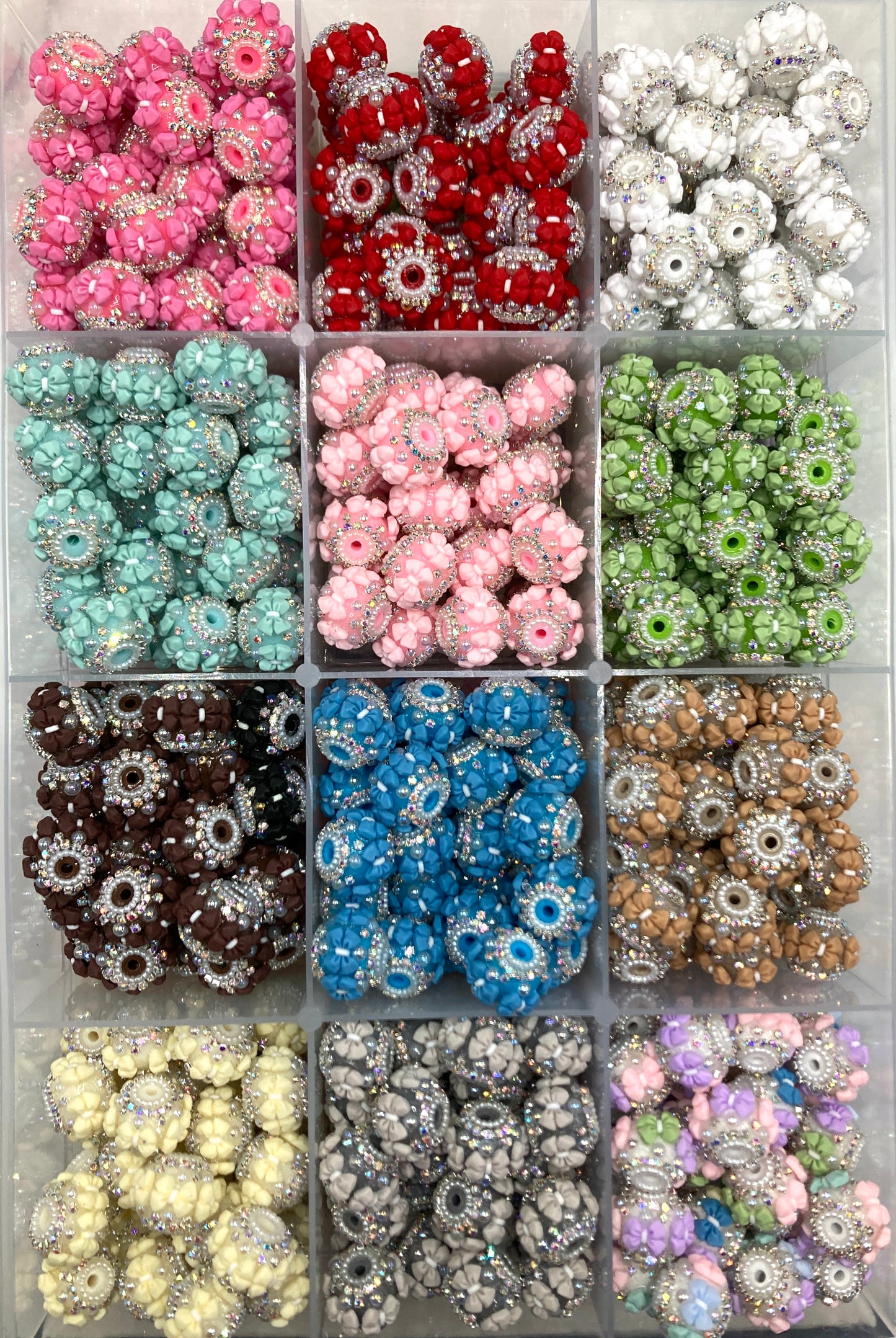 Fancy Beads bow Acrylic Chain Pearl gasket Multicolored bow tie Random Mix