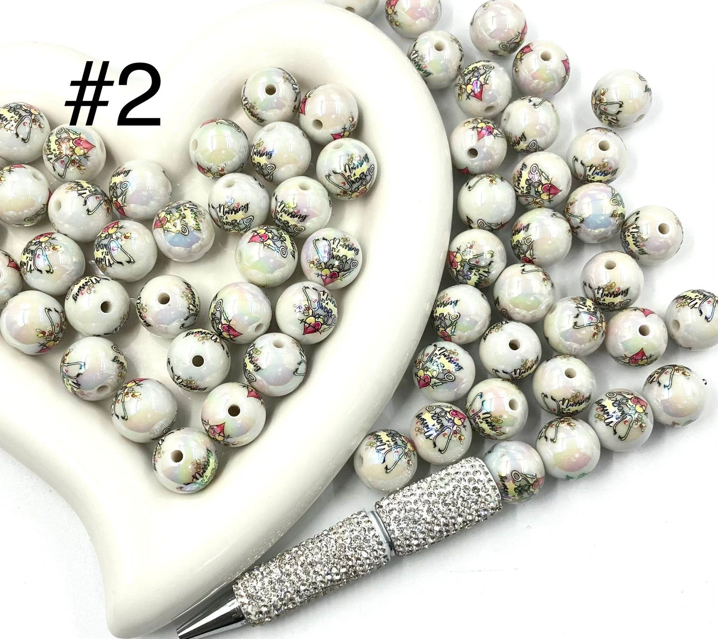 Acrylic Beads Collection Various styles Beads Cute cartoon print Beads 16mm