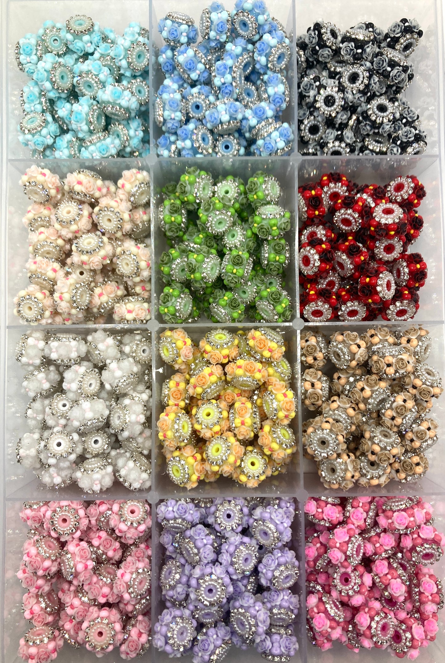 Fancy Beads Rose flower Beads Beaded bow Pearl gasket beads Random Mix