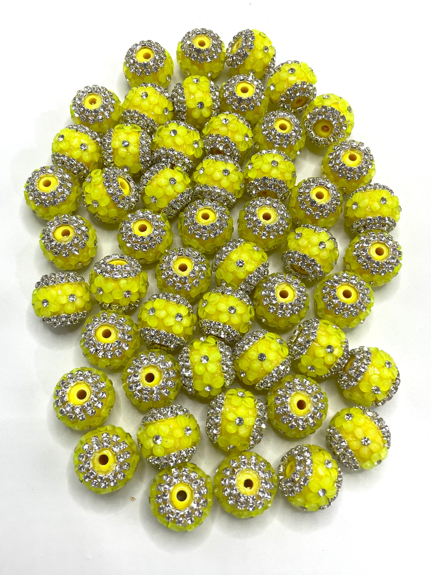 Neon Beaded beads Chain 3D flowers Bright colors Random Mix 16mm