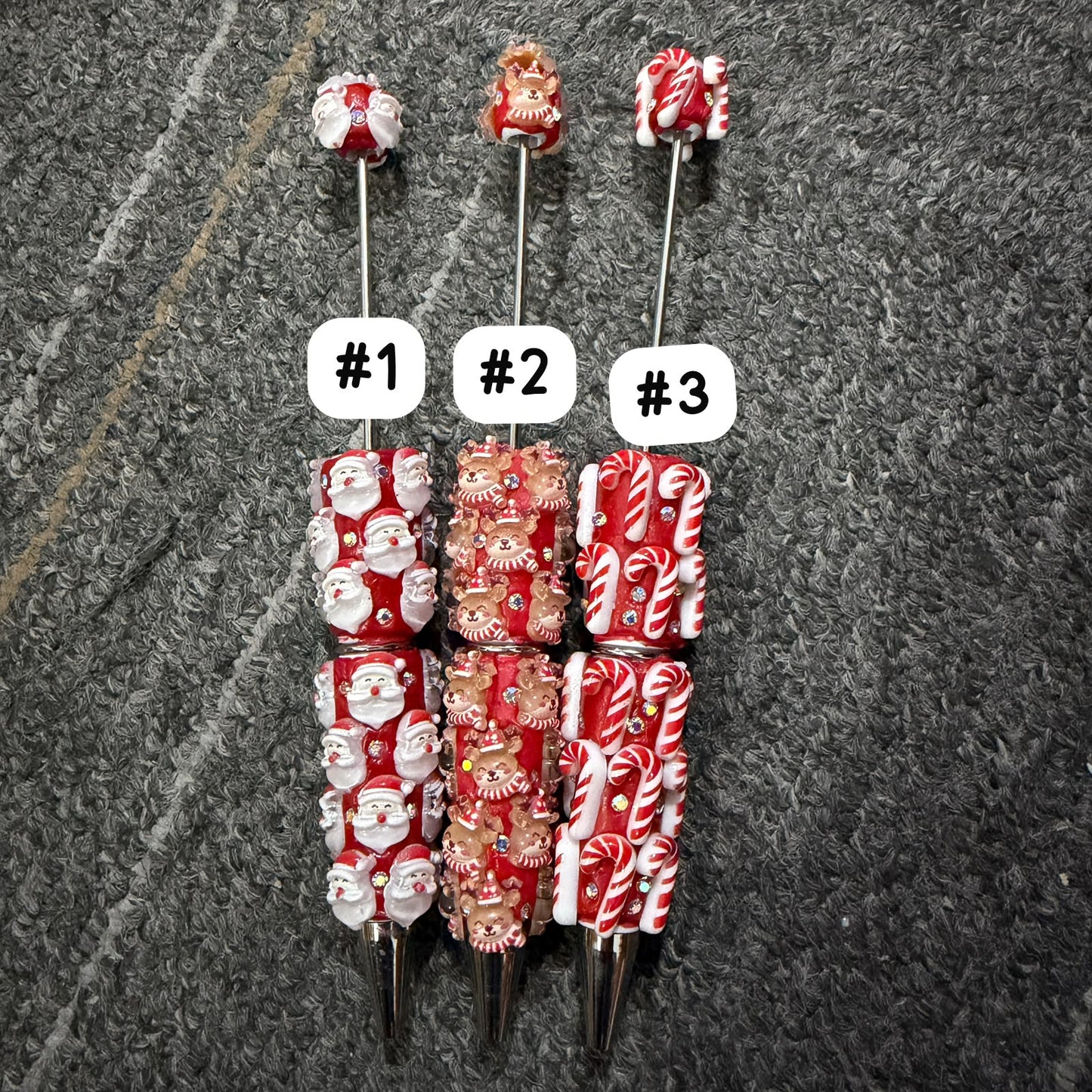 Christmas pen Santa deer candy cane diy pen