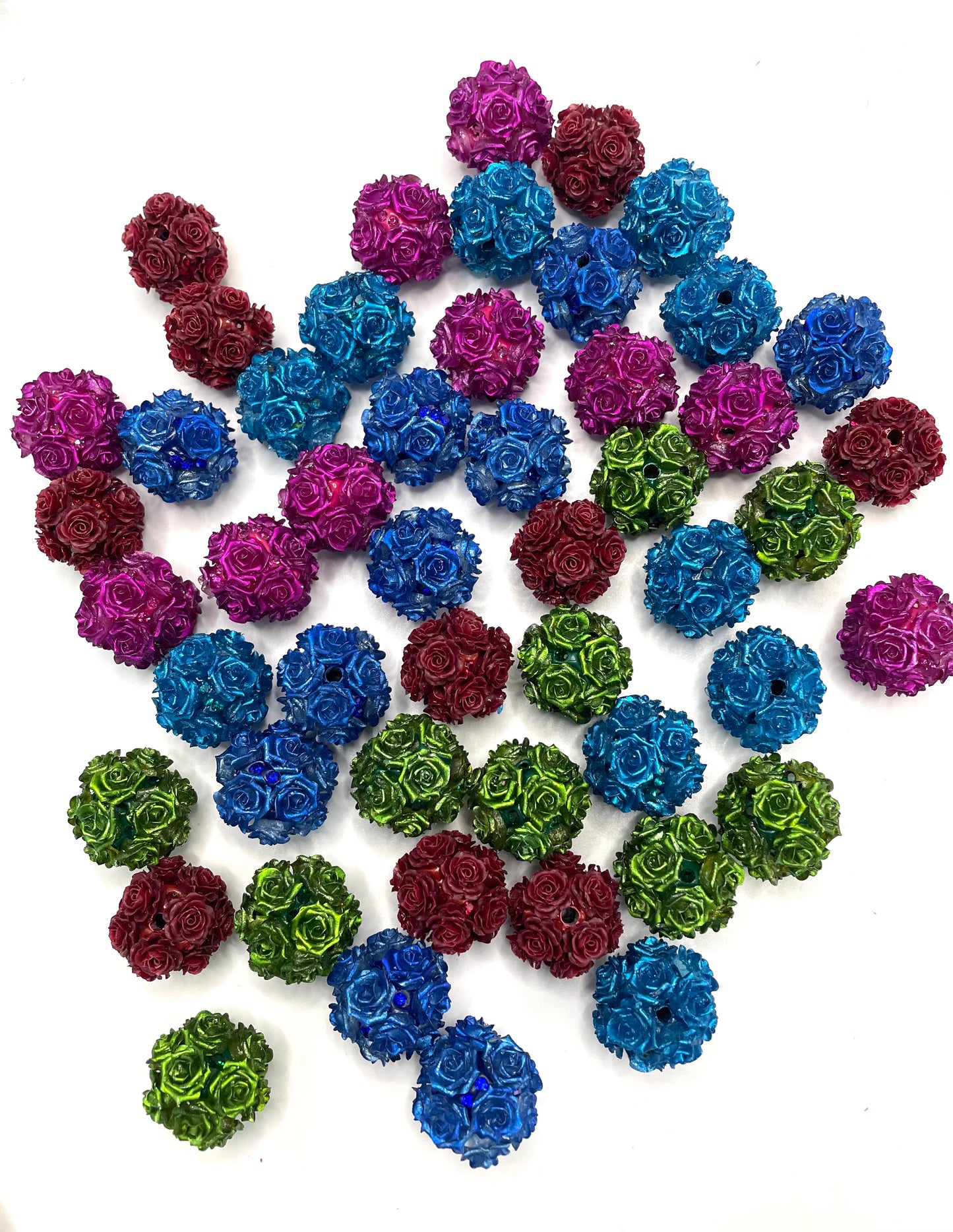DIY rose flower beadable beaded beads flower beads festival Christmas vibes color winter autumn color ,random mix