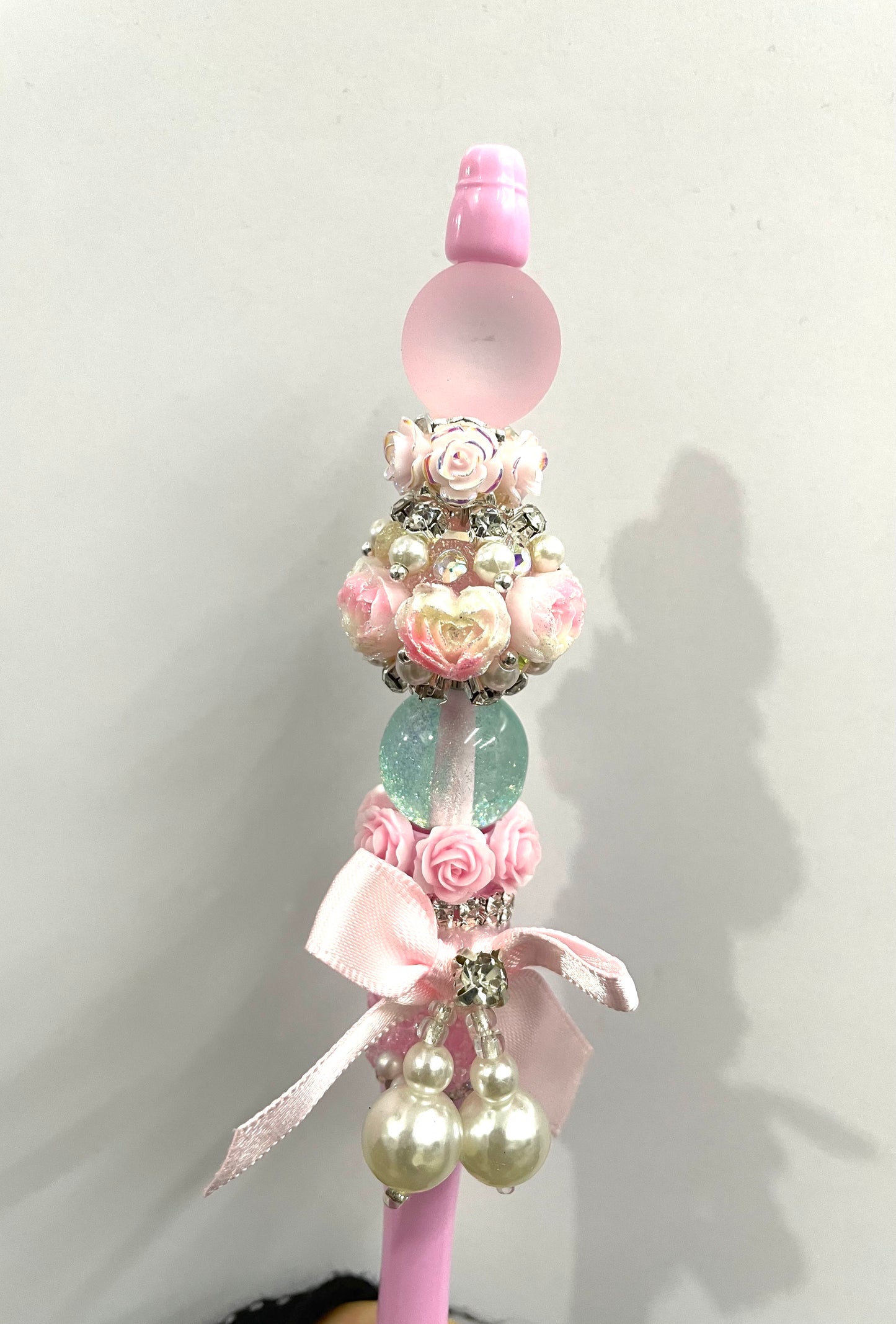 Fancy flower bead heart shape flower bead with chain radom mixed