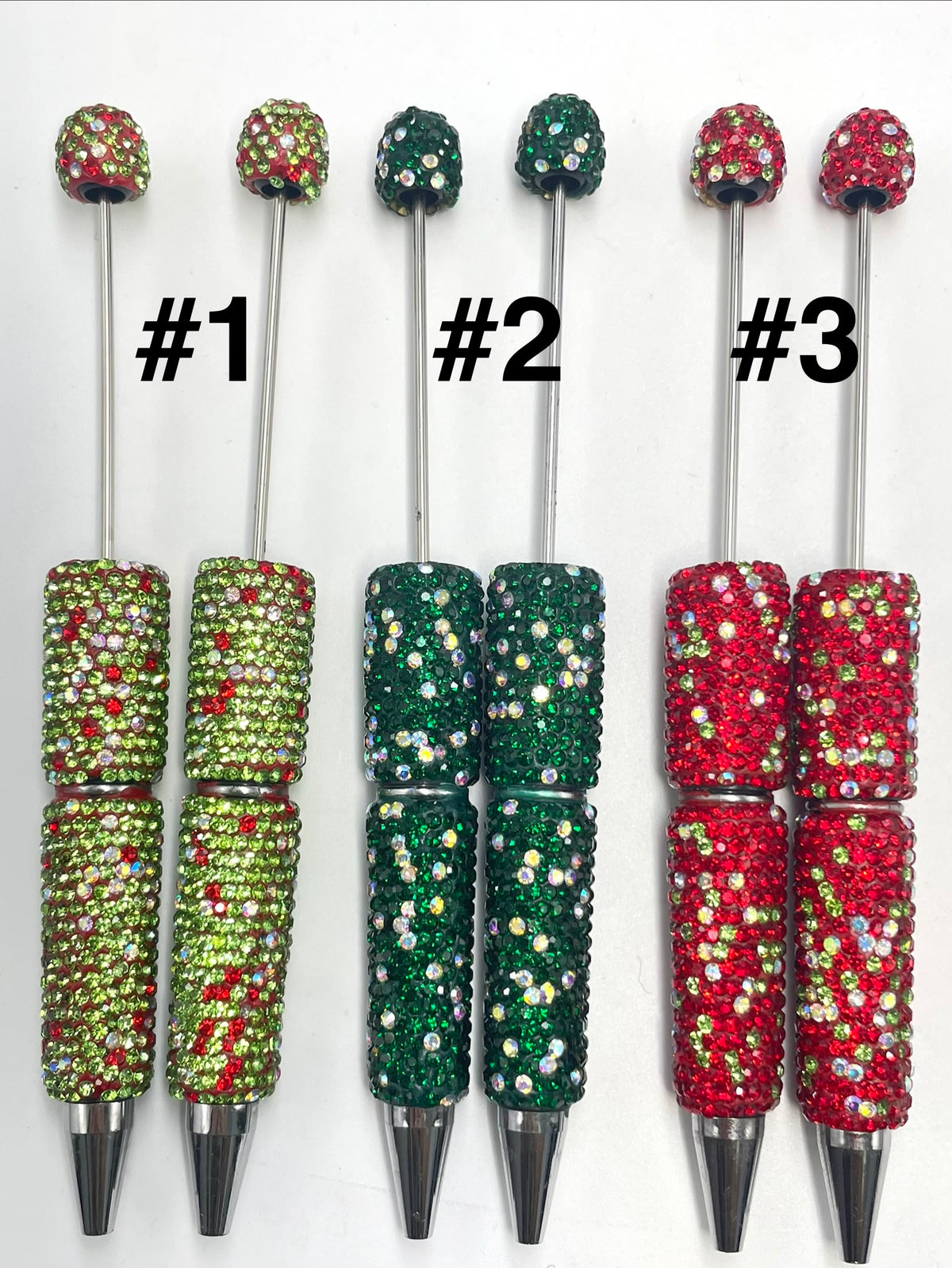 #21-#23fancy rhinestone pen clay rhinestone pen diy pen colored Christmas series colors