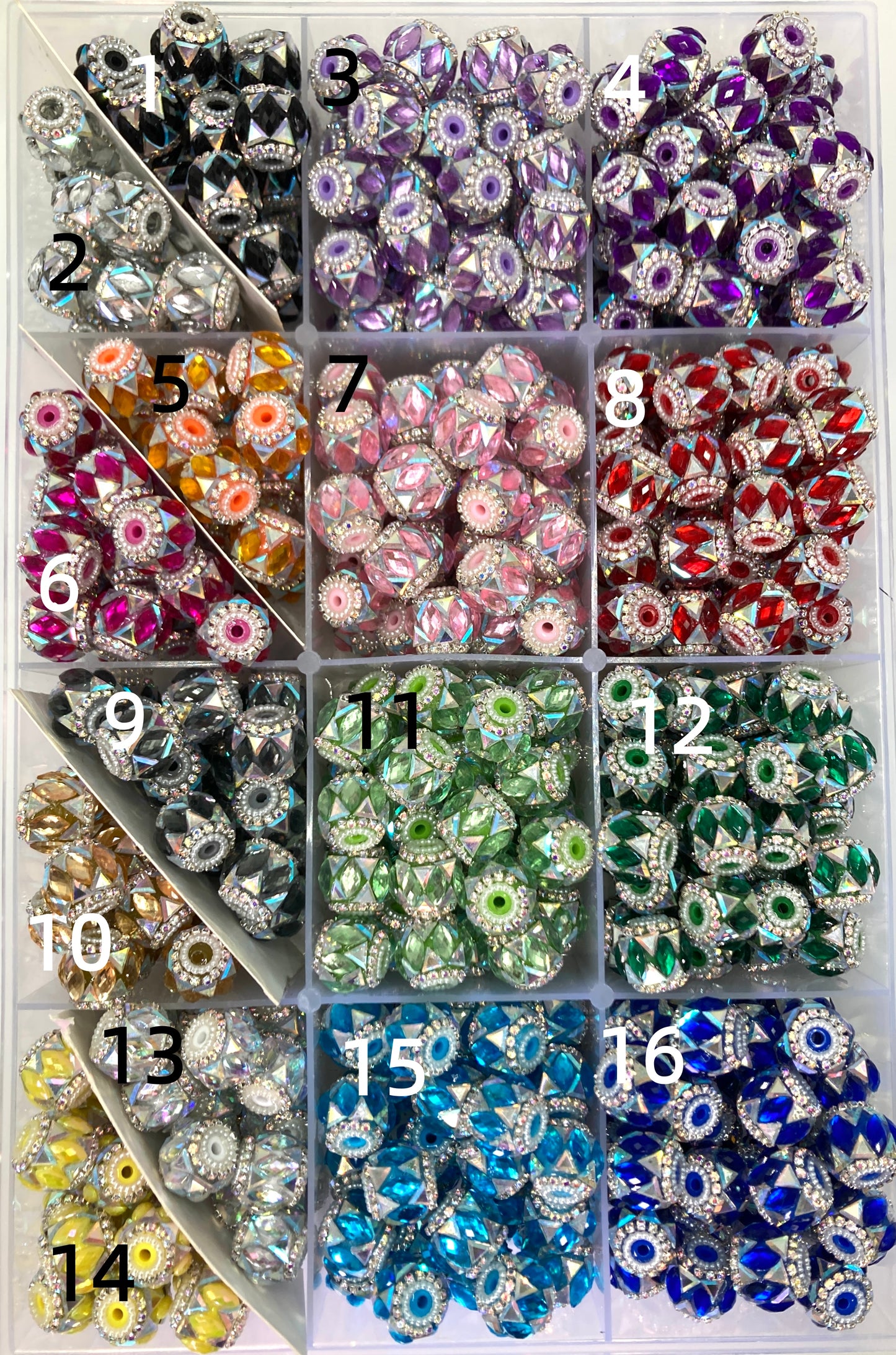 Fancy Beads Rhombic glass crystal mirror Chain Shining beads Random Mix