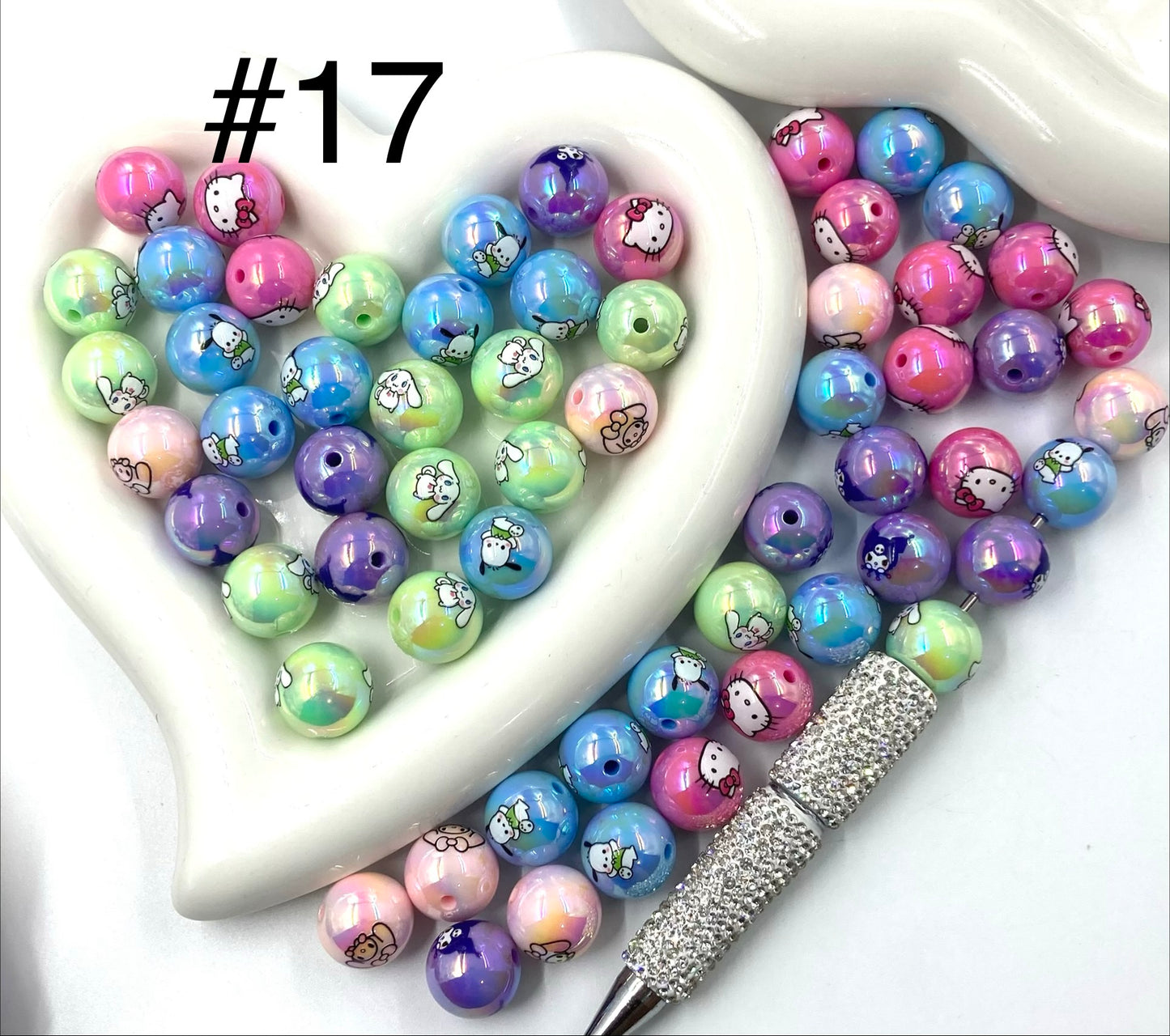 Acrylic Beads Collection Various styles Beads Cute cartoon print Beads 16mm