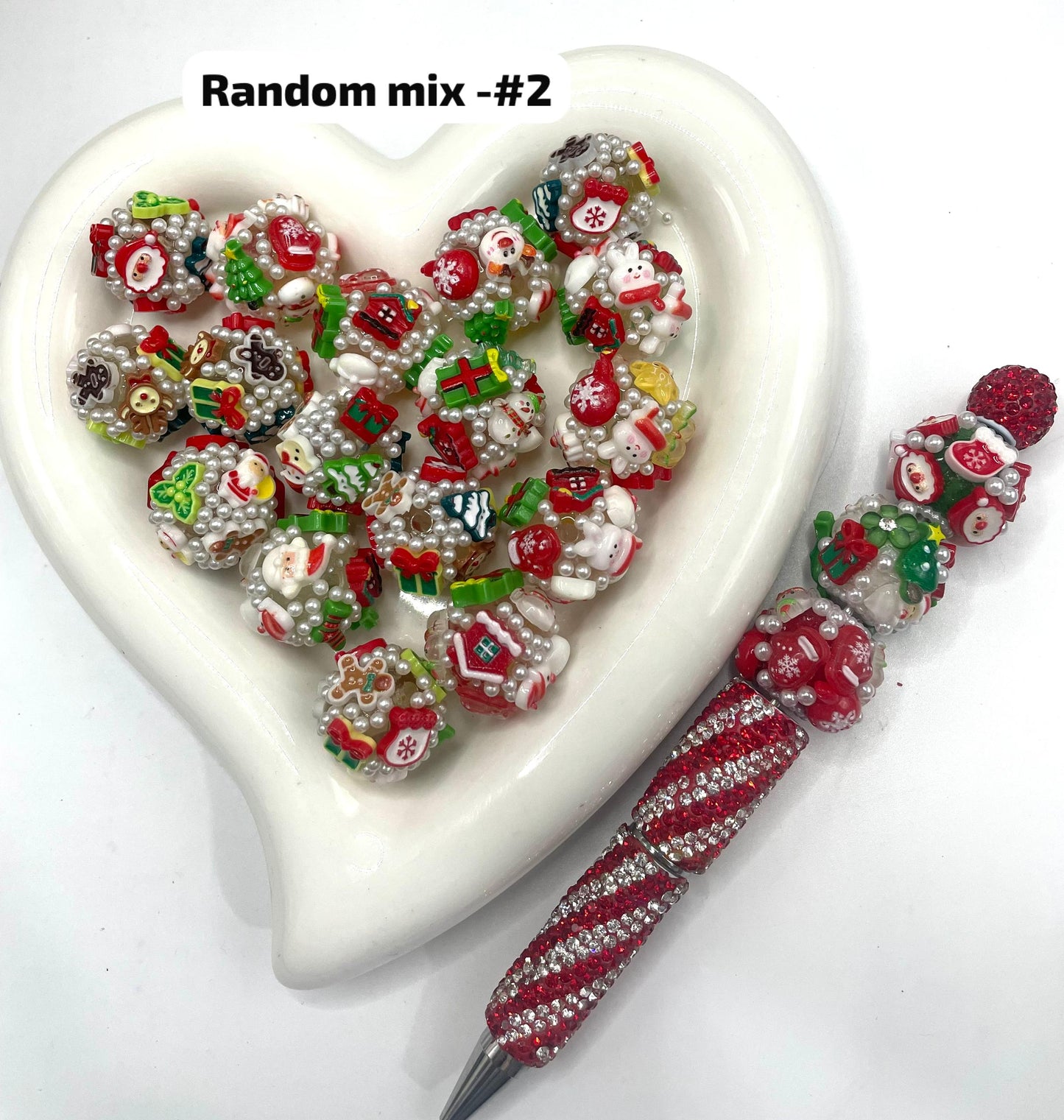 Christmas beads Xmas beads random mixed