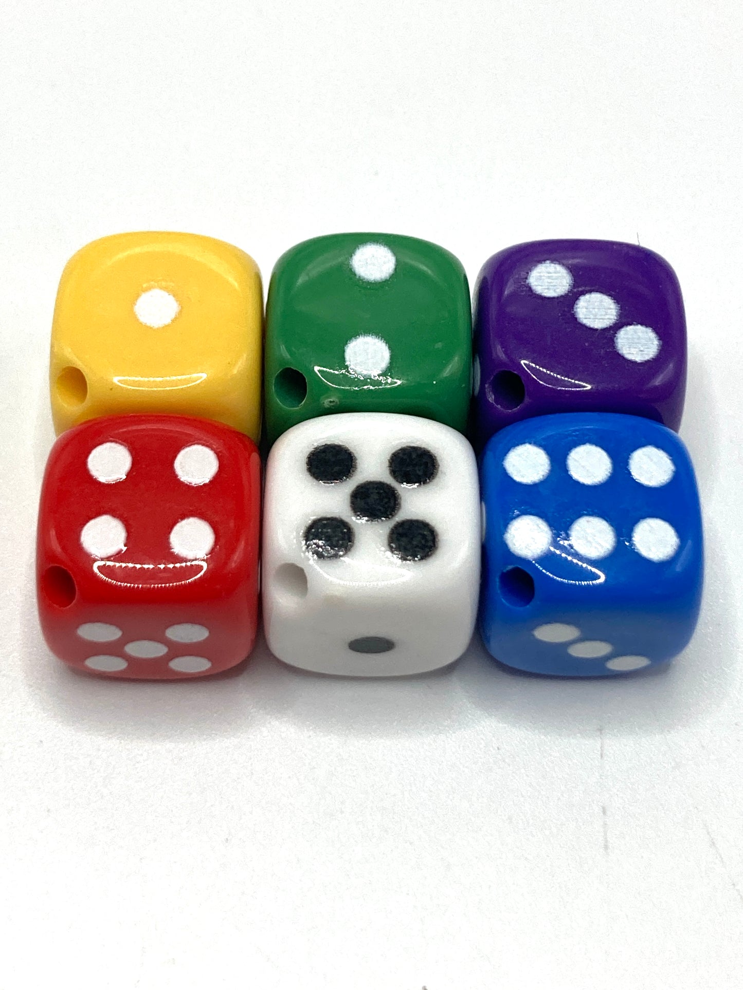 Acrylic beads Beaded sieve Dice Porous Special beads Colorful dice Random Mix 15mm
