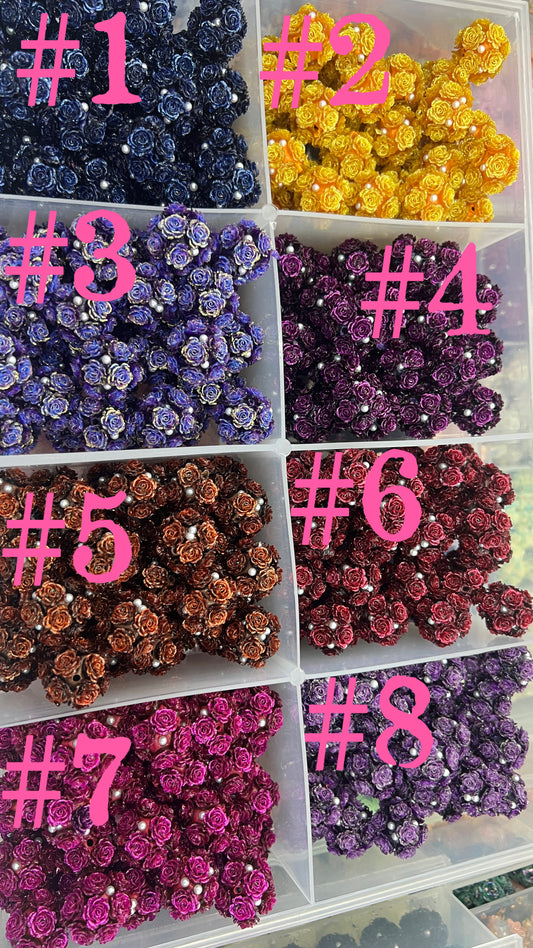 soft rose flowers bead dark color flowers bead beaded flower colored random mix