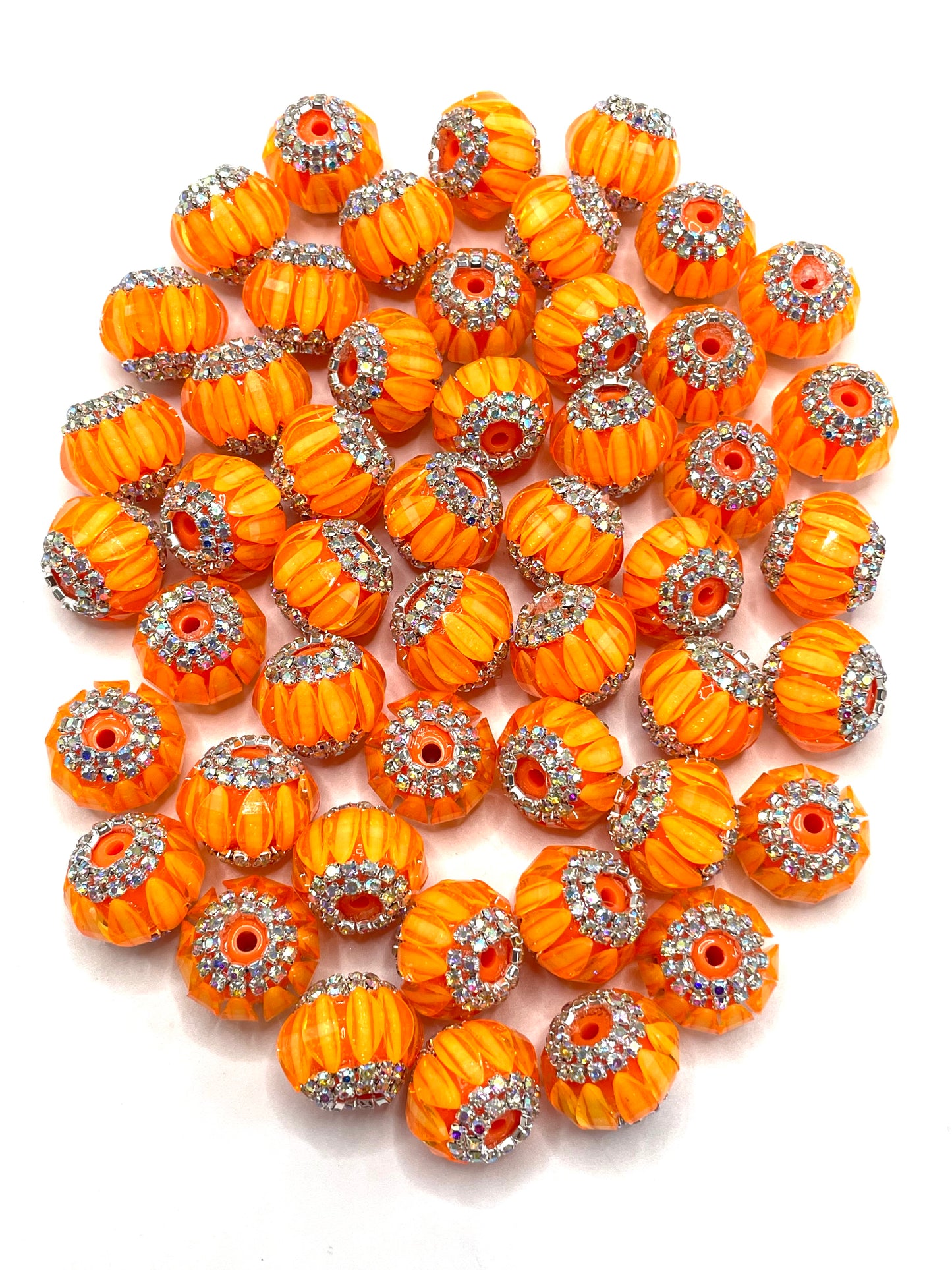 Fancy Beads lantern Neon Color Series Pumpkin beads Double-layered chain beads 18mm  Random Mix