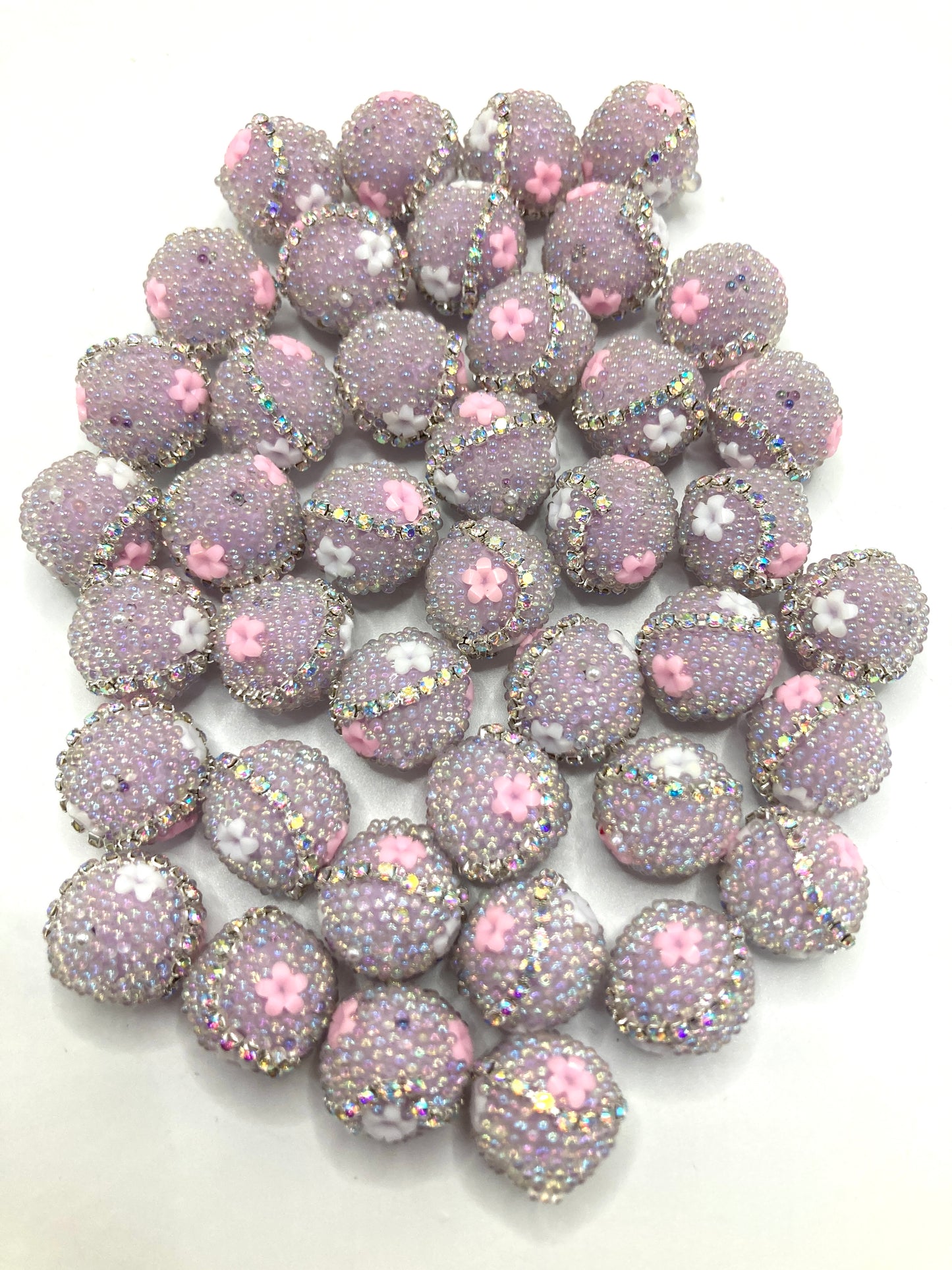 Bubble flowers beads Chain bubble flowers acrylic beads 16mm Random Mix