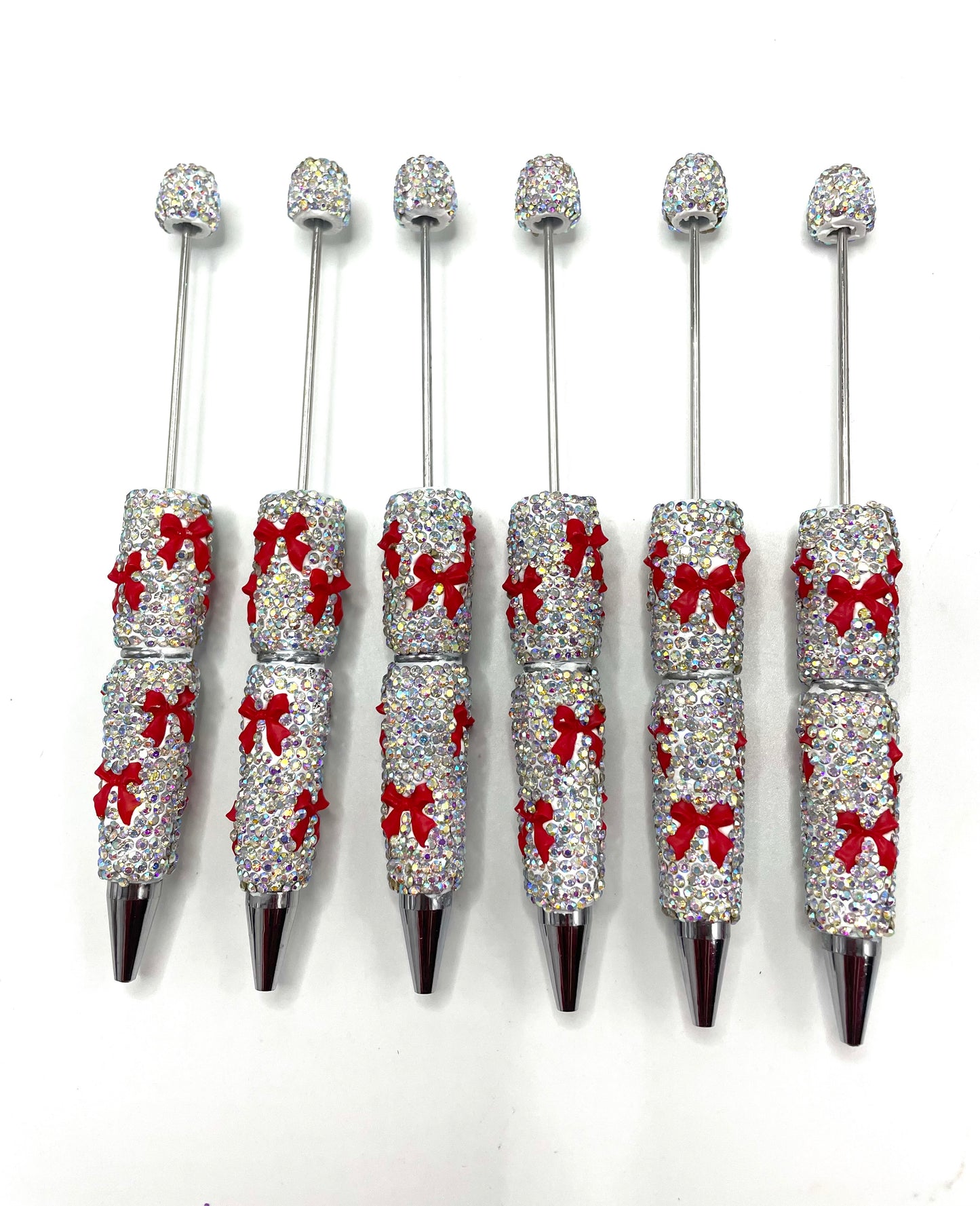 #1-#21 bow pen fancy clay rhinestone bow pen ornaments with acrylic bow colored random mix