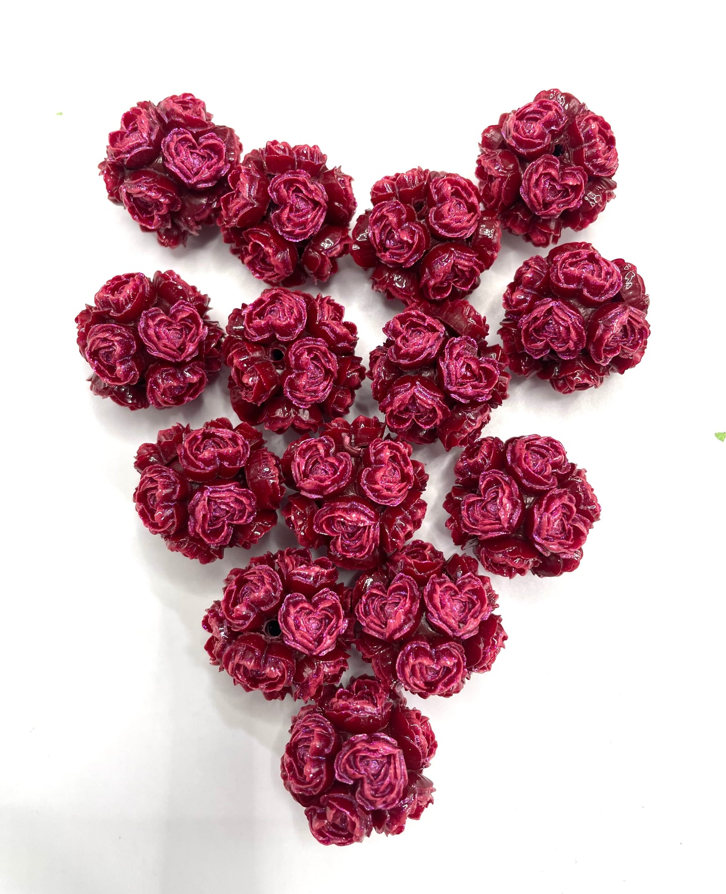 diy clay flower beads rose heart shaped flower beads for Christmas and valentines gift diy colored ,mix