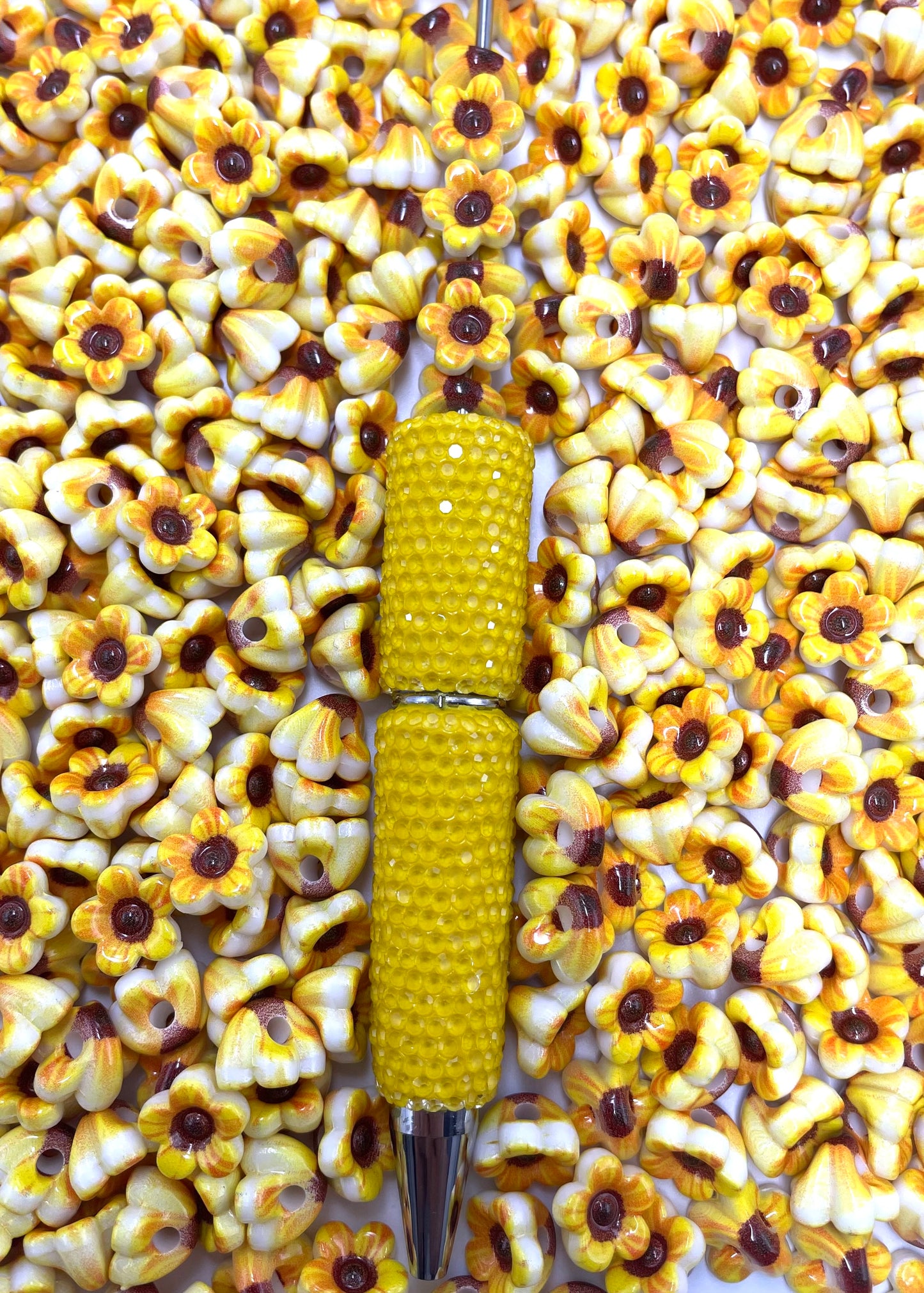 Flower beads sunflower bead for pen for phonechain