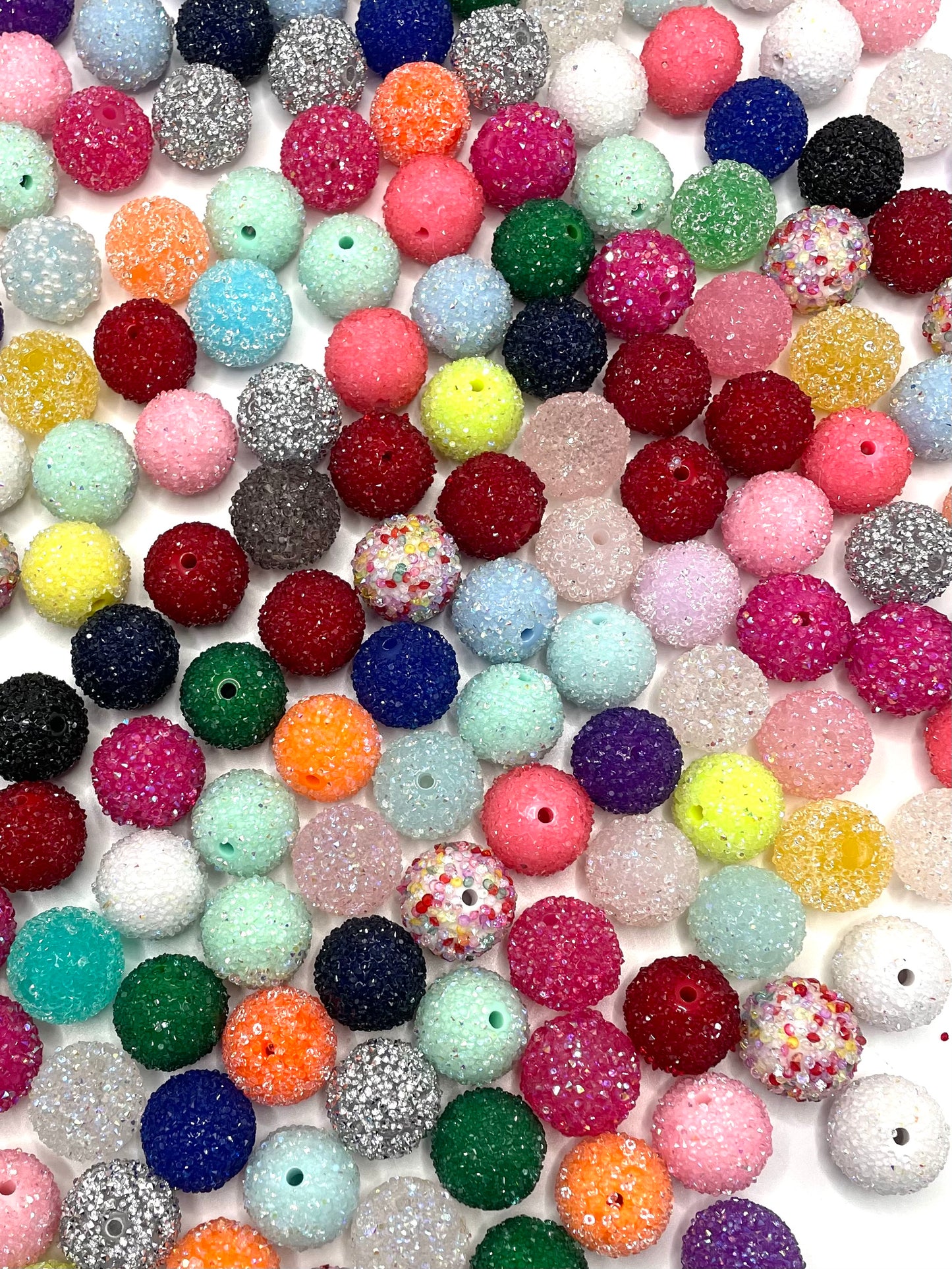 Hard sugar bead acrylic Granulated pellet Chroma Gemstone sugar bead 20mm Random Mix