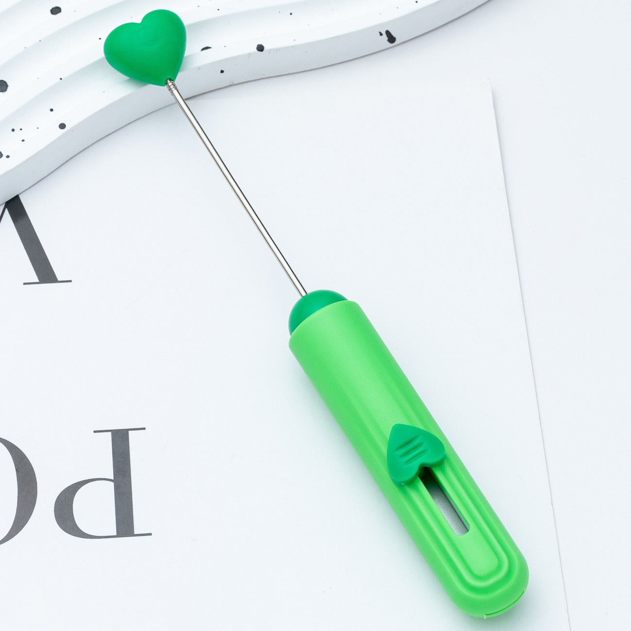 Diy beadable beaded box opener cutter package opener with heart shape top